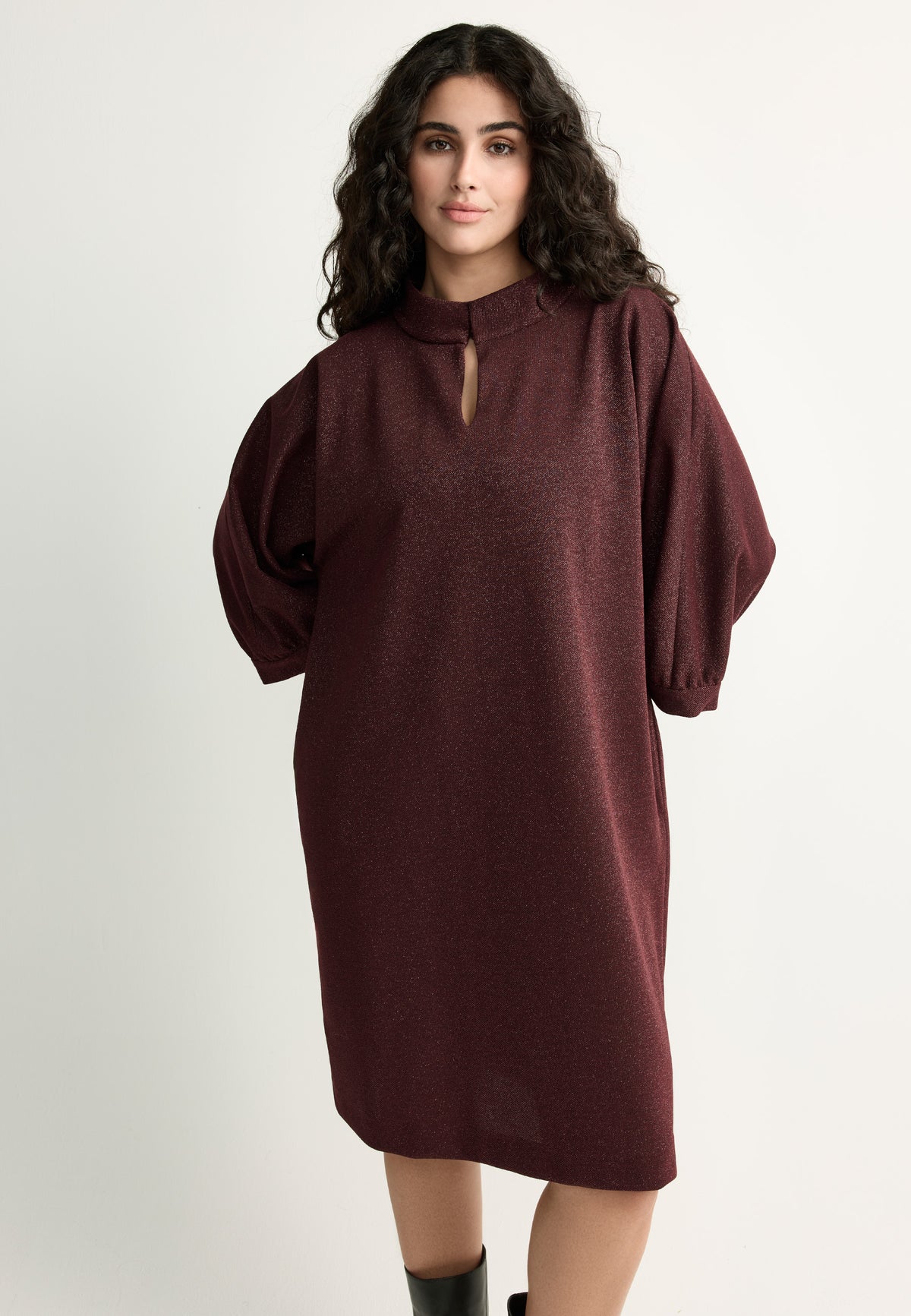 Robe courte en lurex