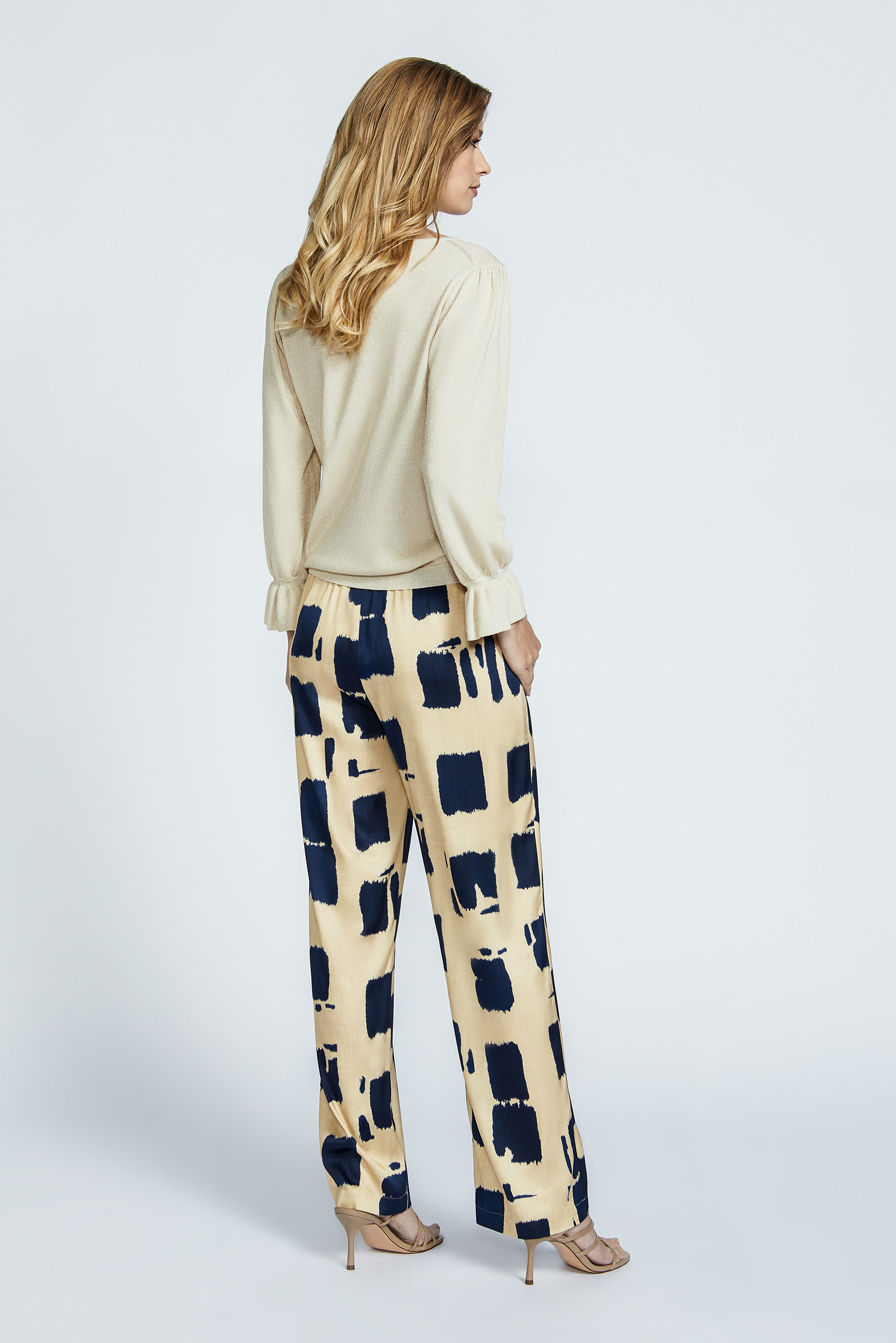 Trousers with block print
