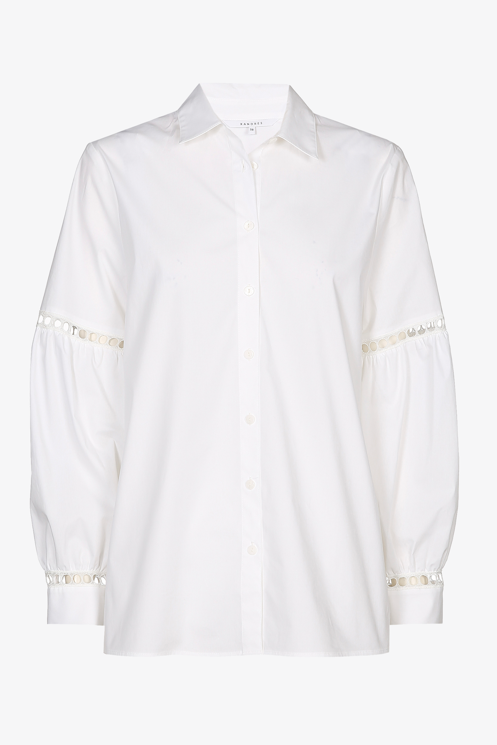 Blouse with shirt collar