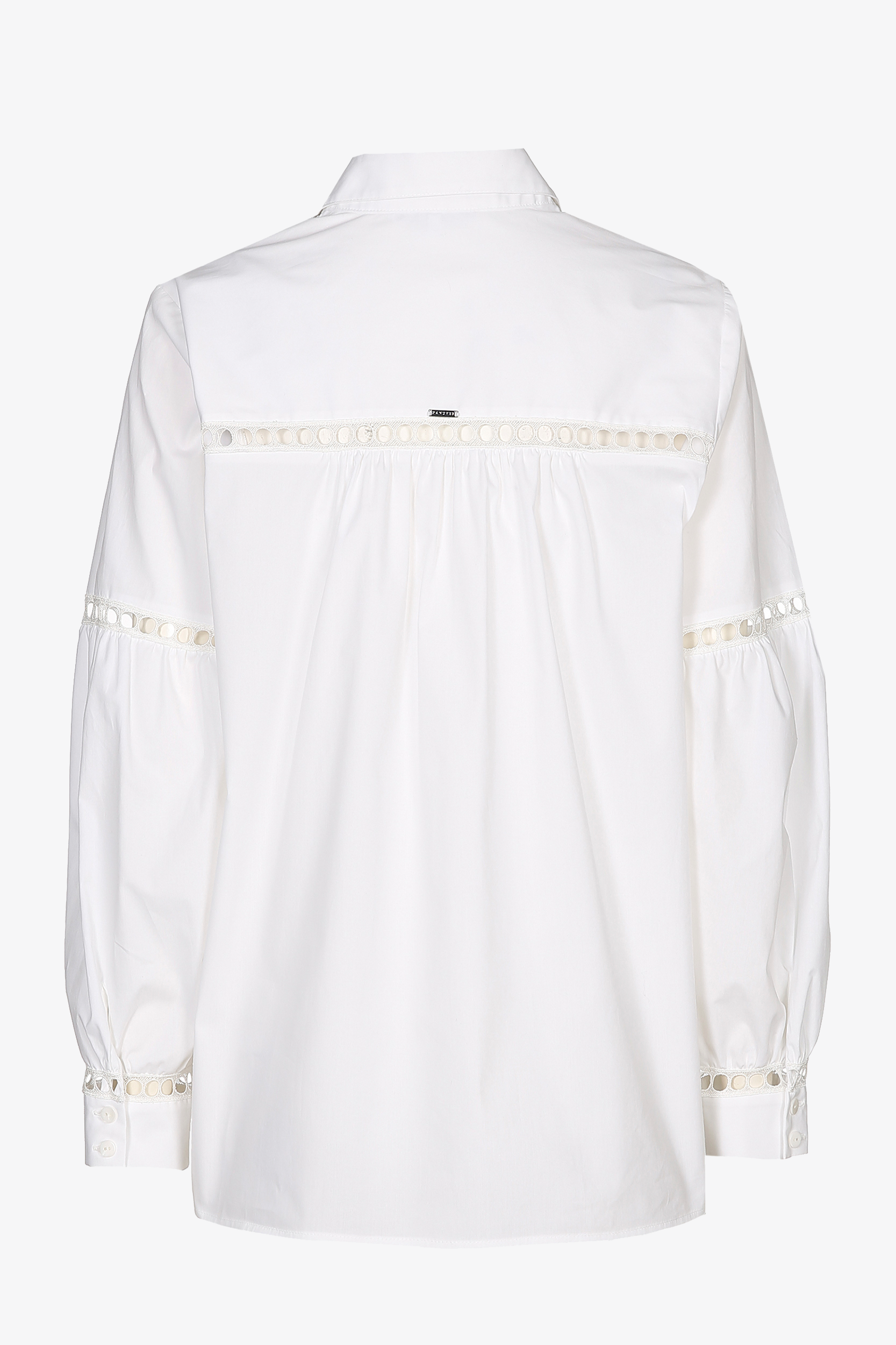 Blouse with shirt collar