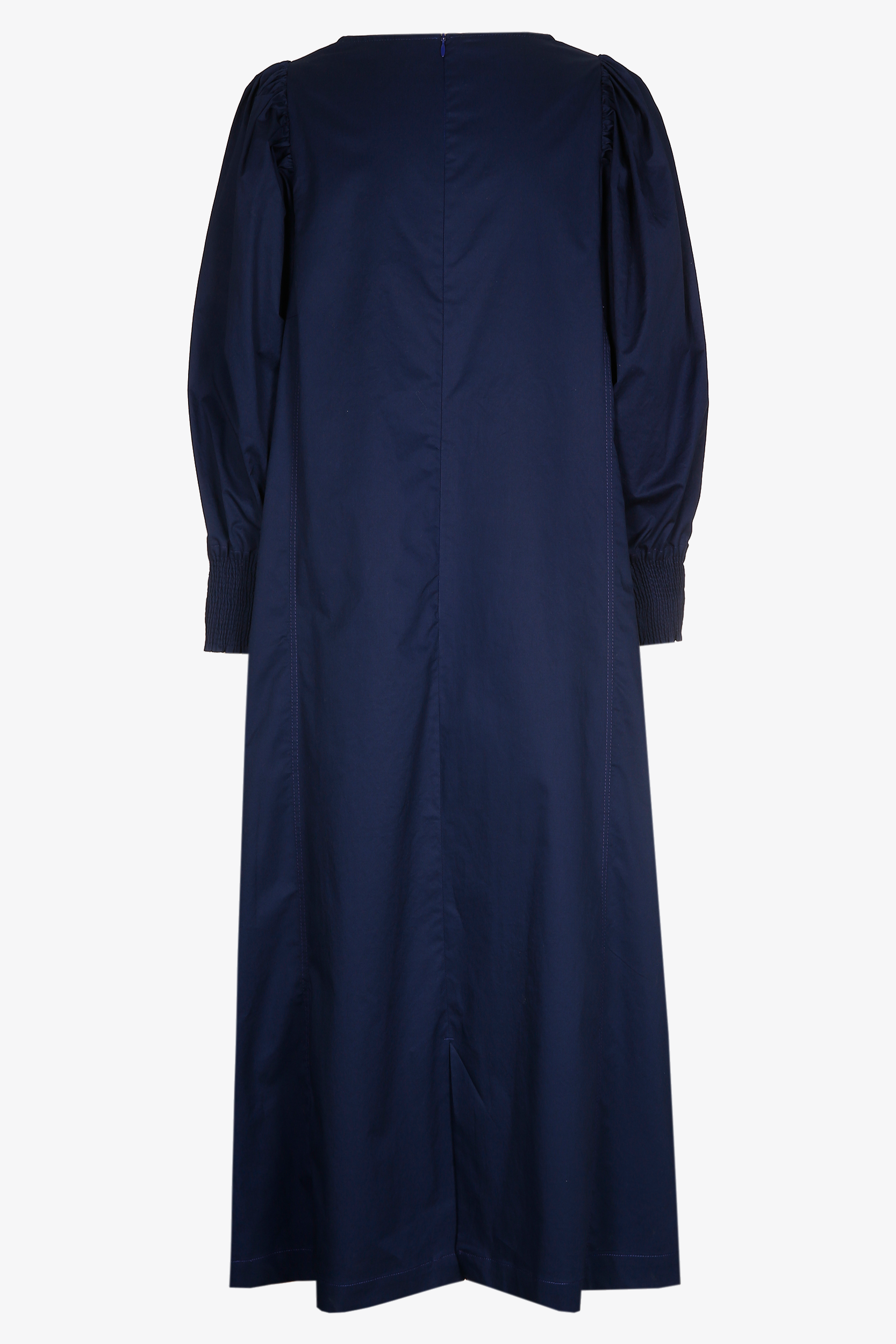 Midi dress with puff sleeves