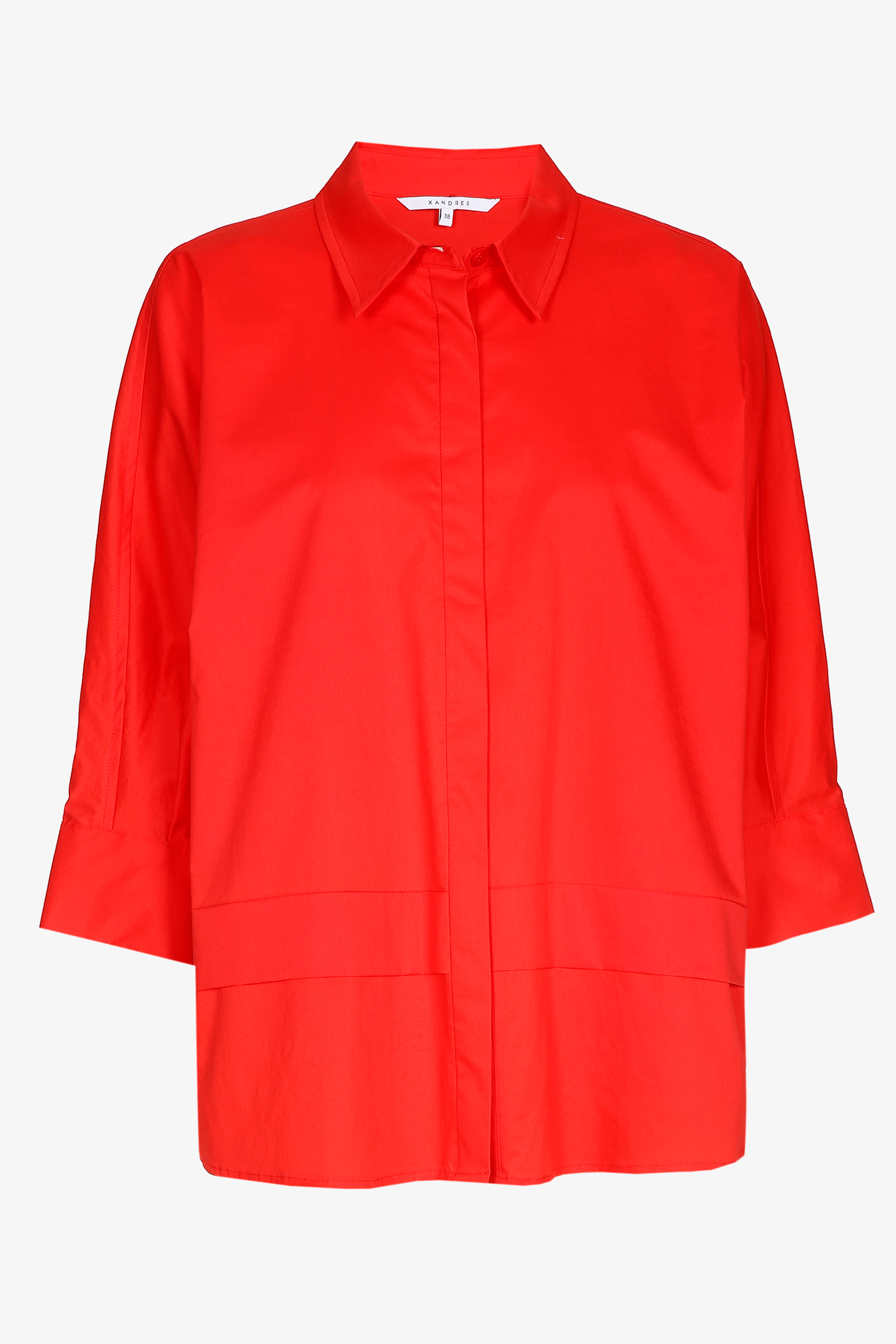 Oversized blouse with shirt collar