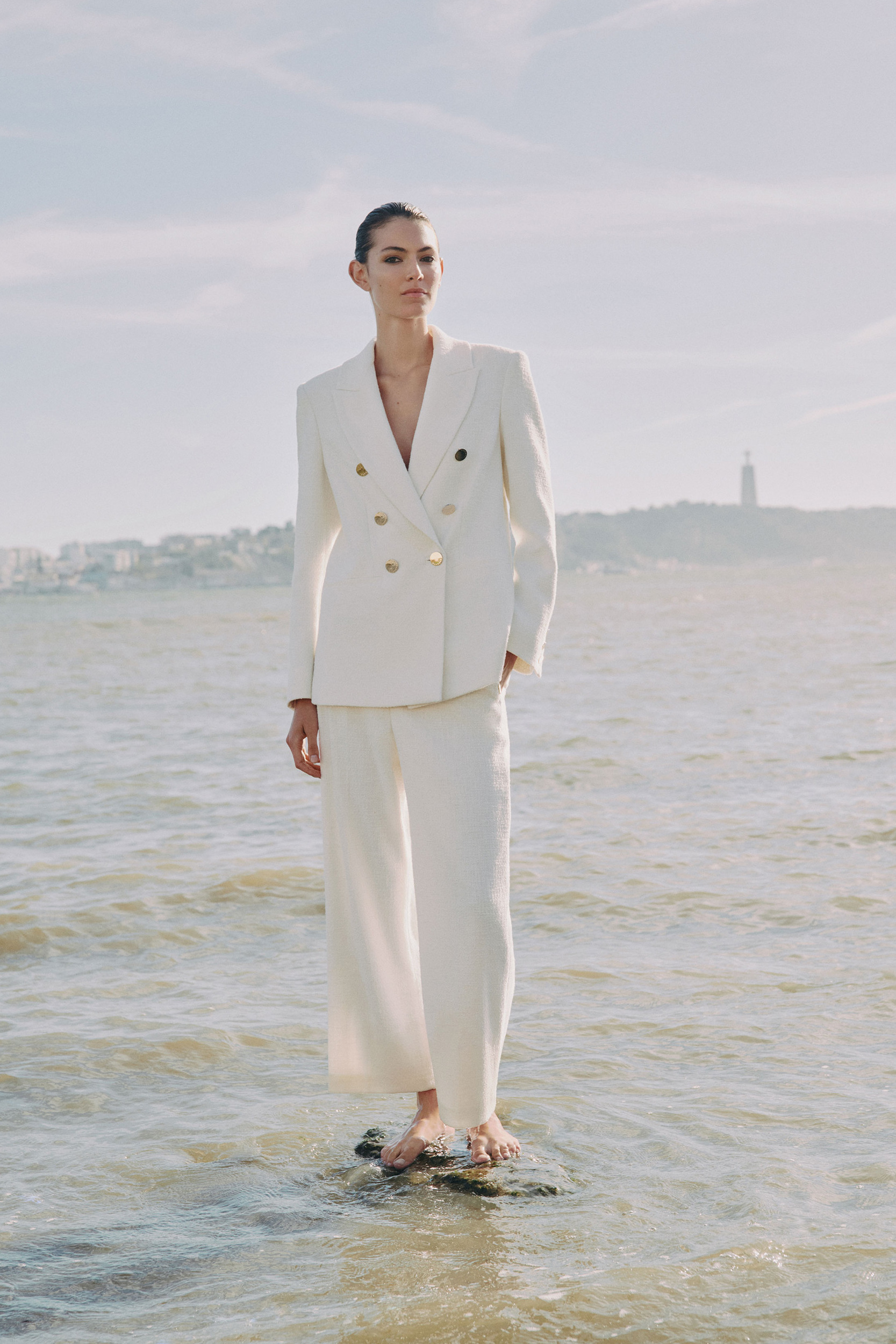 Blazer with double row of buttons