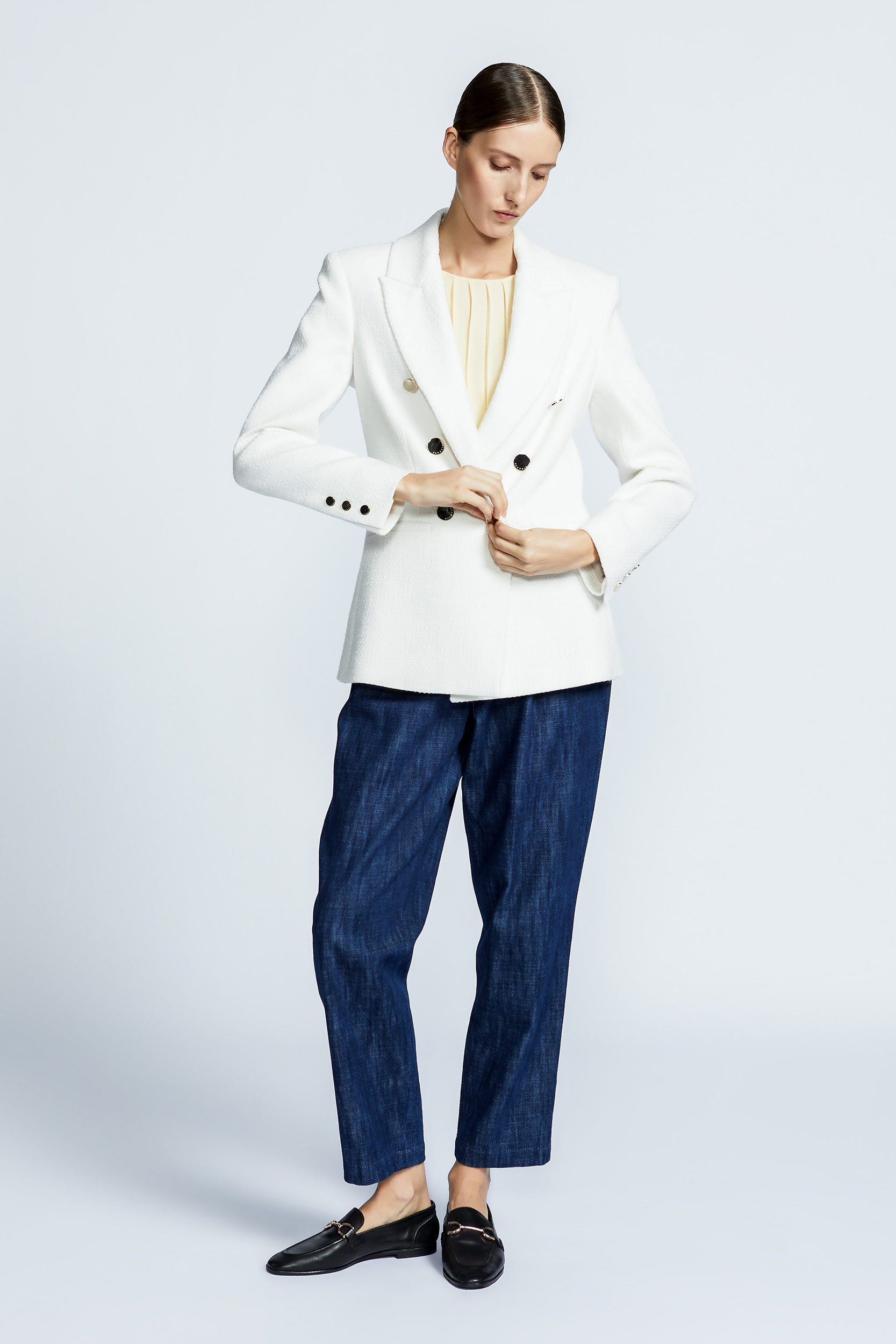 Blazer with double row of buttons