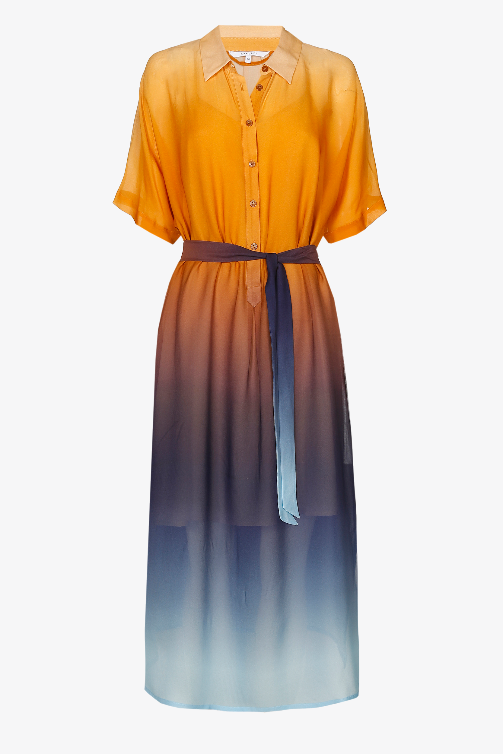 Gradient dress in warm colours
