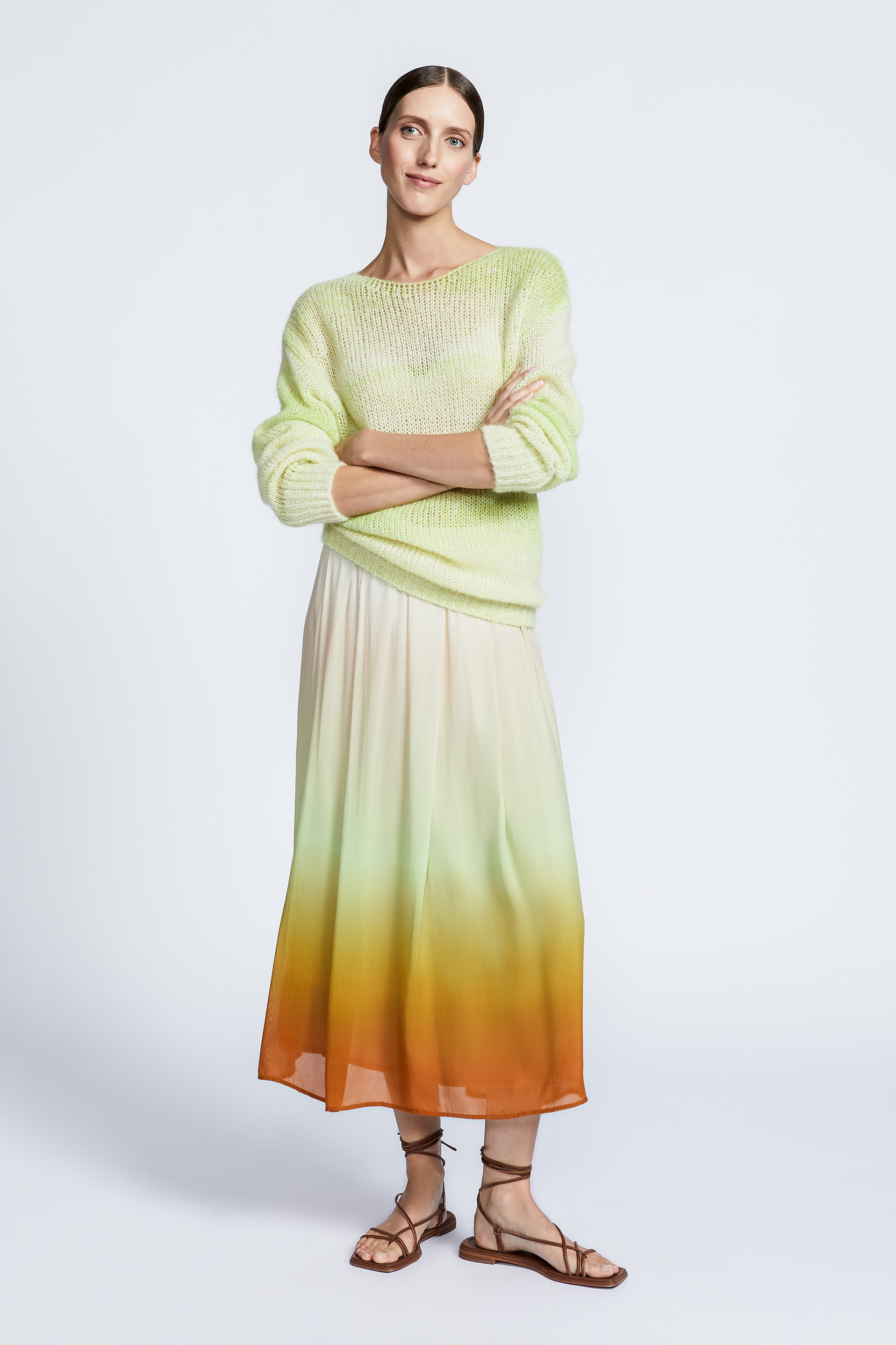 Maxi skirt with gradient