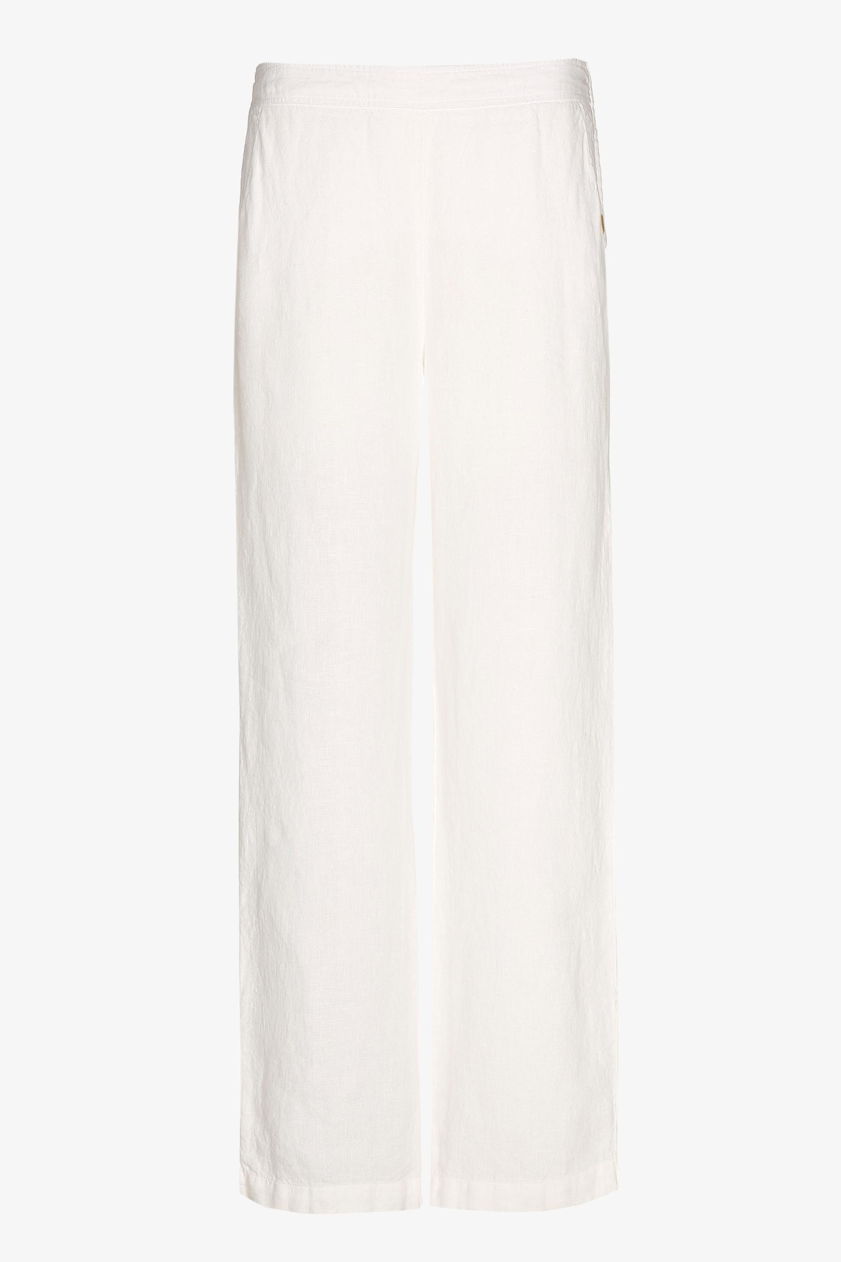 Linen trousers with wide legs