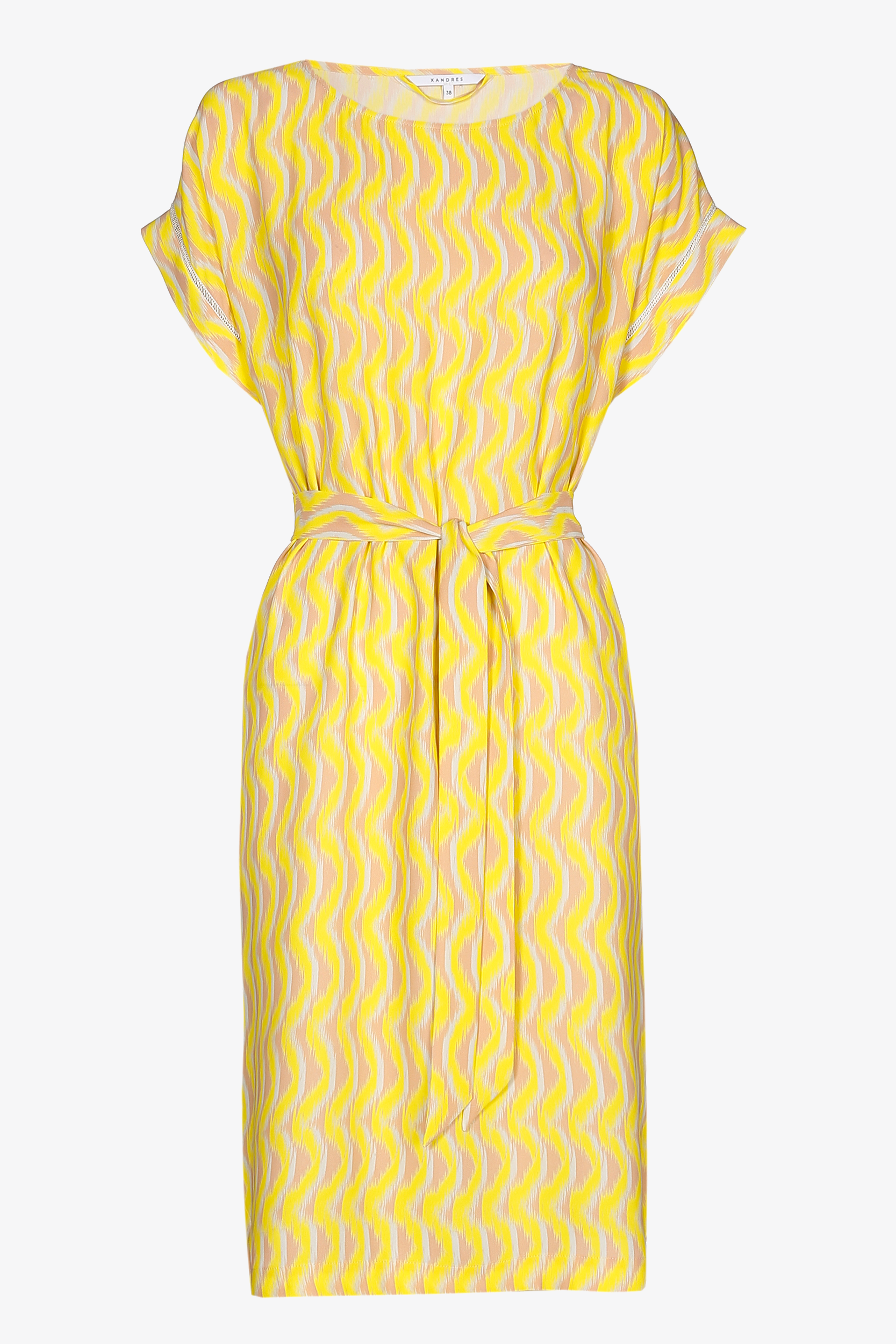 Short dress in crepe fabric