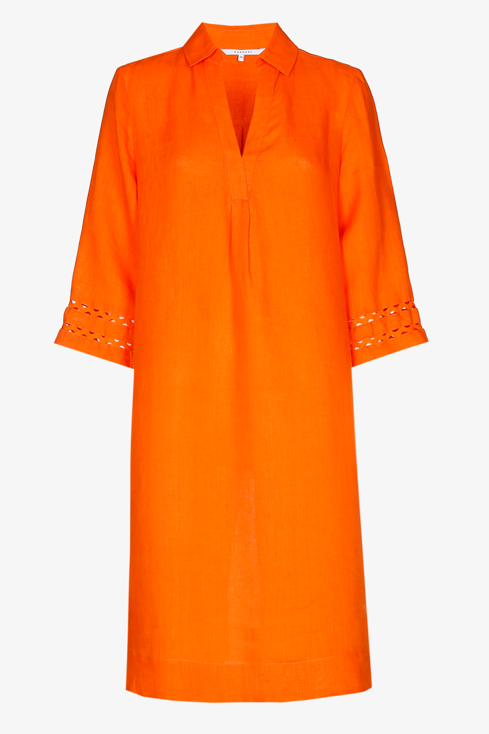 Linen dress with V-neck