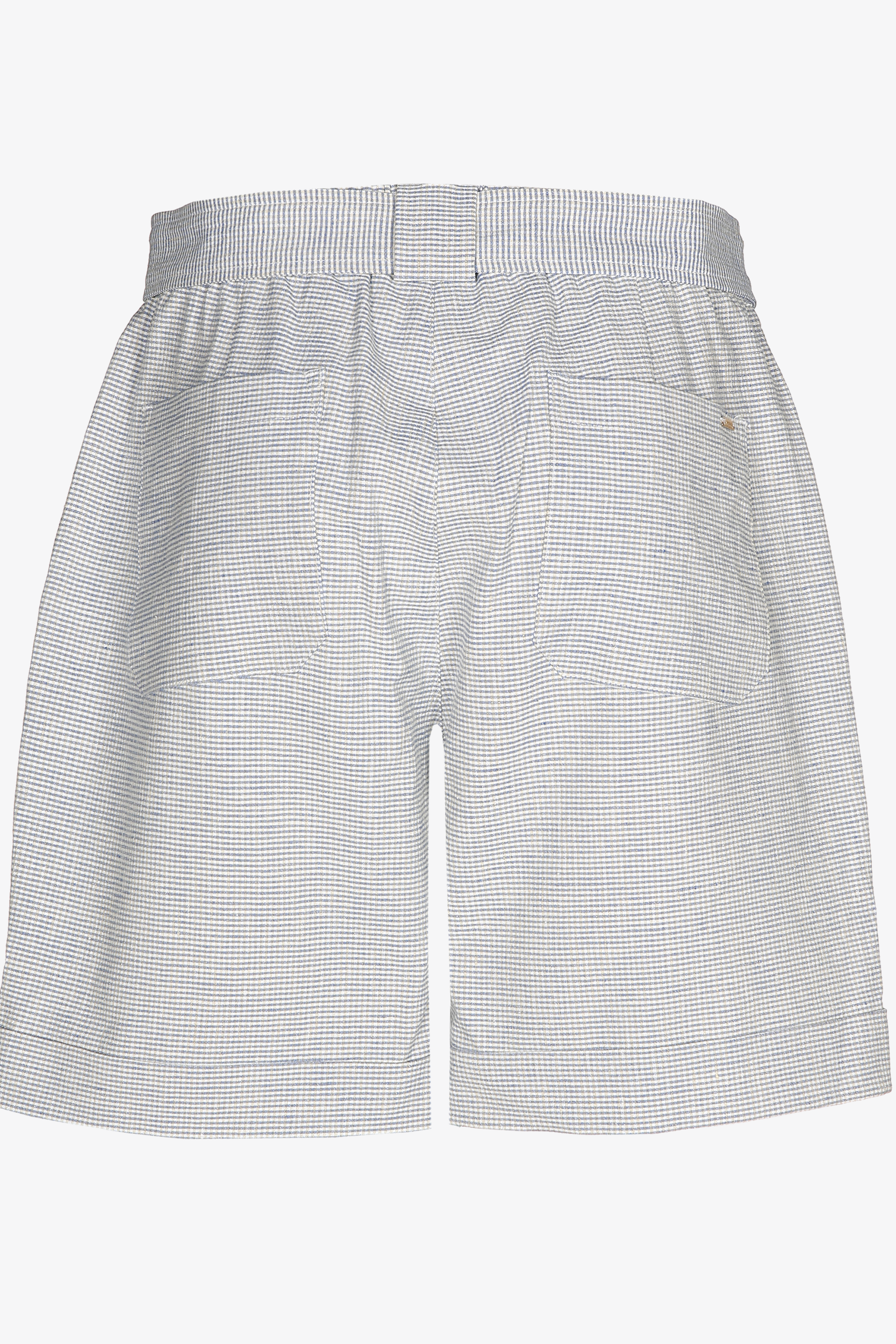 Linen shorts with Gingham print