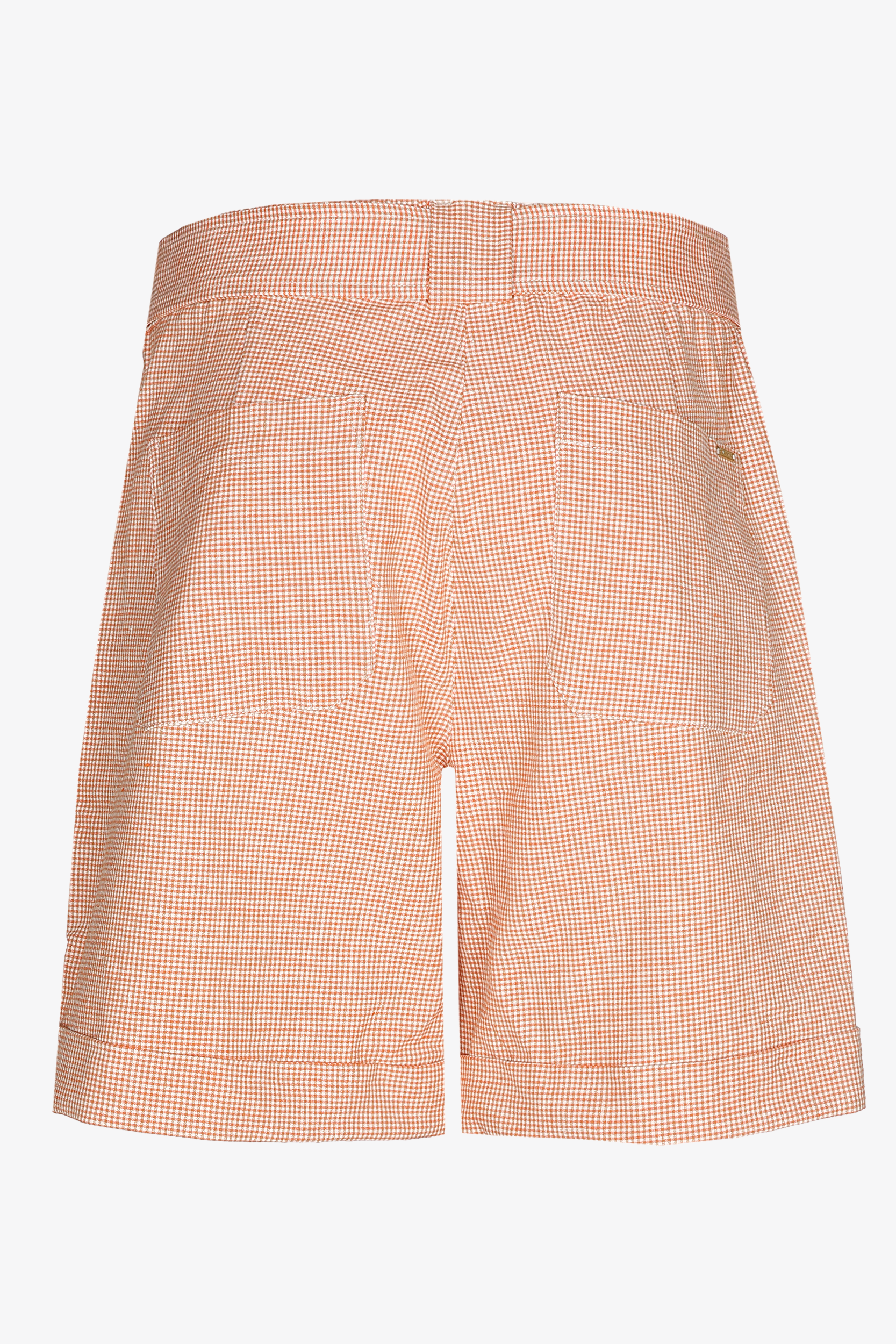 Linen shorts with Gingham print