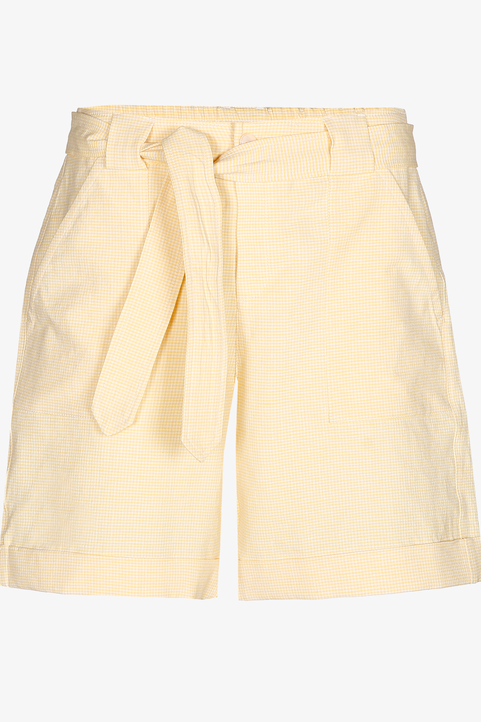 Linen shorts with Gingham print