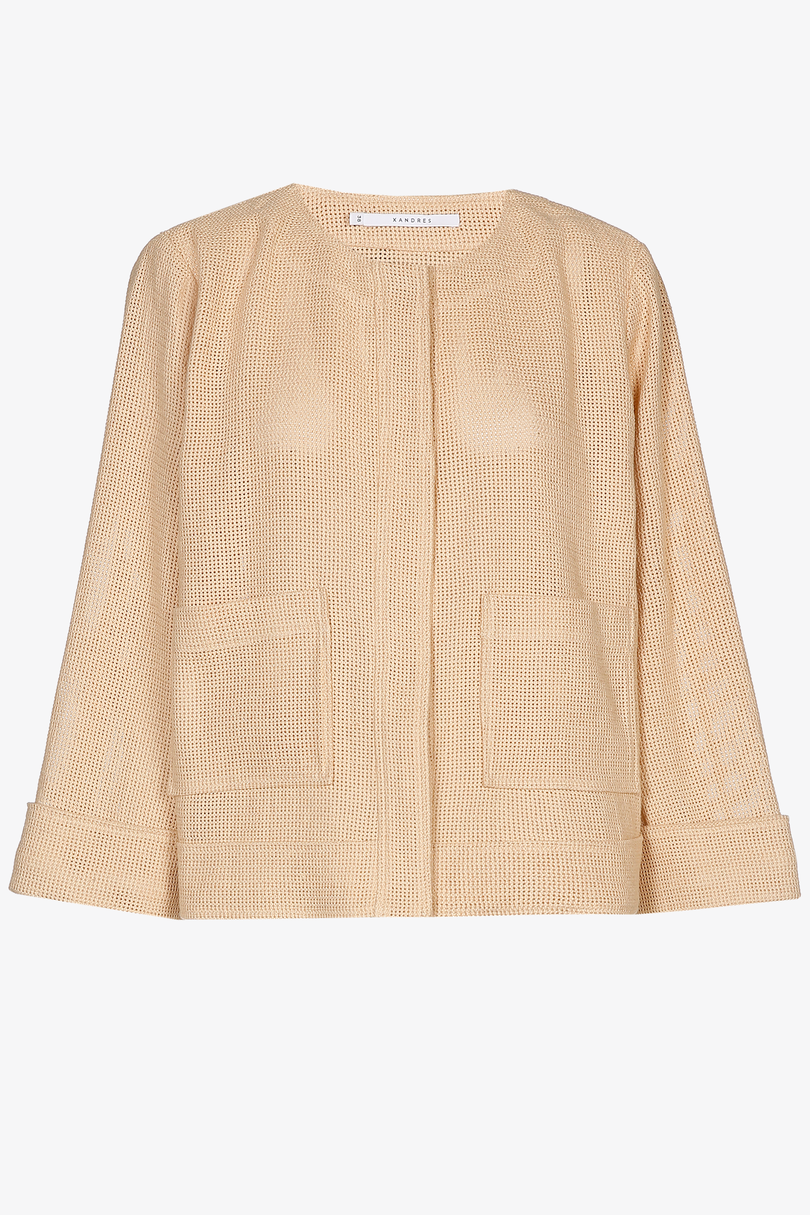 Short jacket in raffia