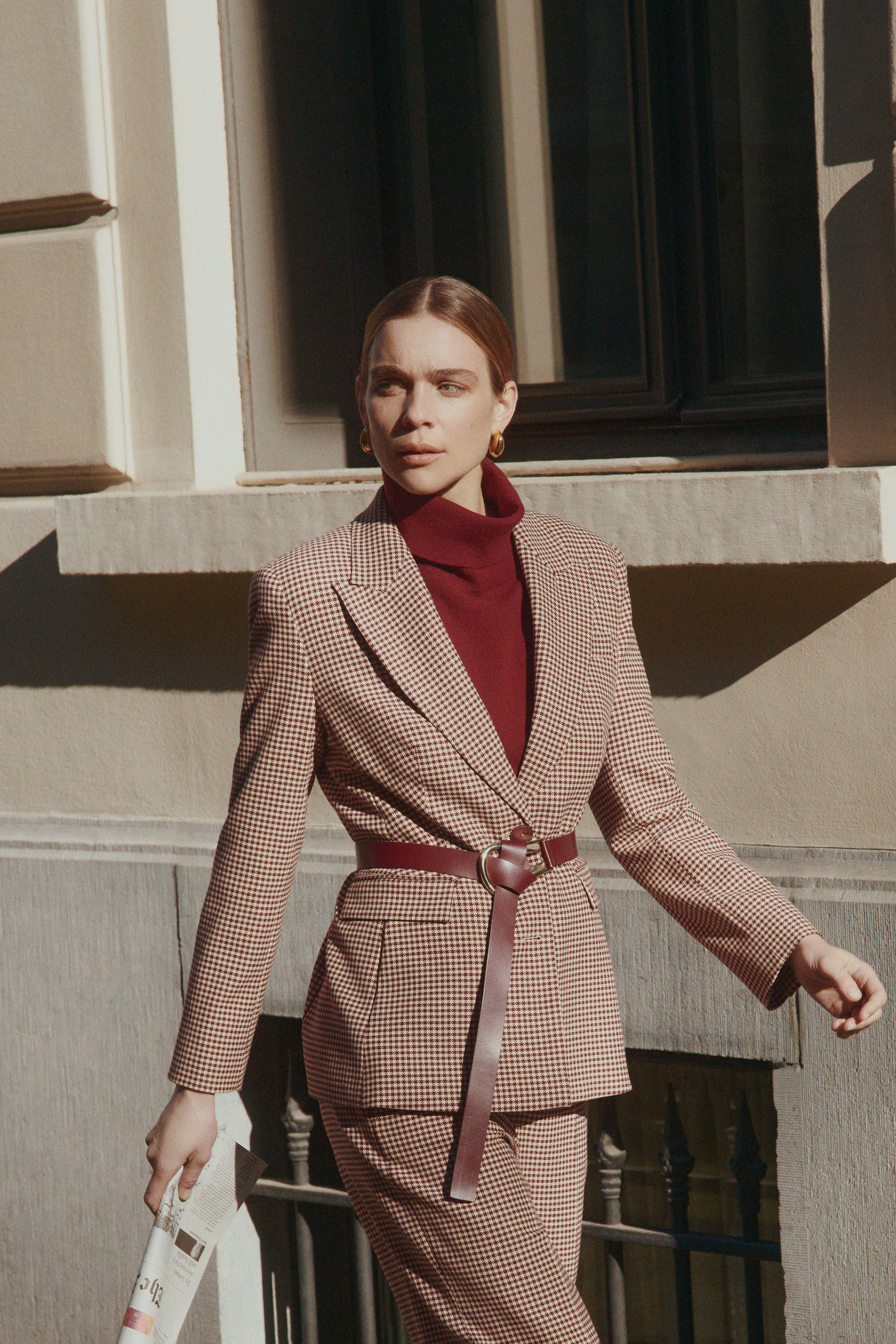 Blazer with houndstooth print