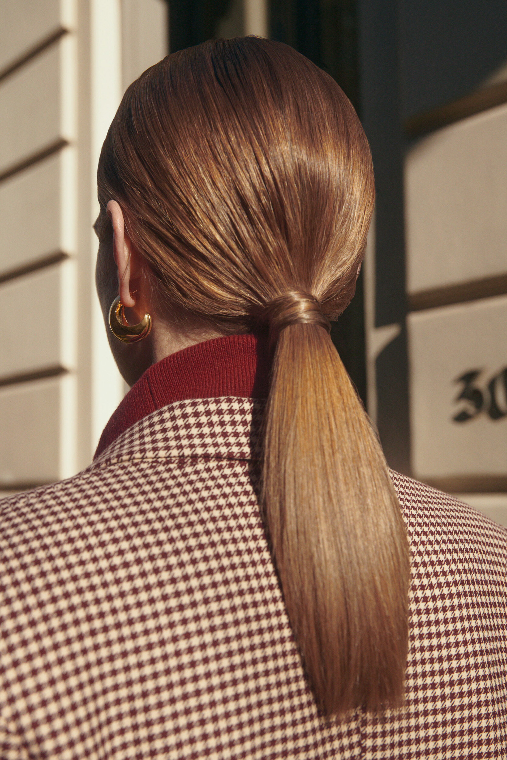 Blazer with houndstooth print