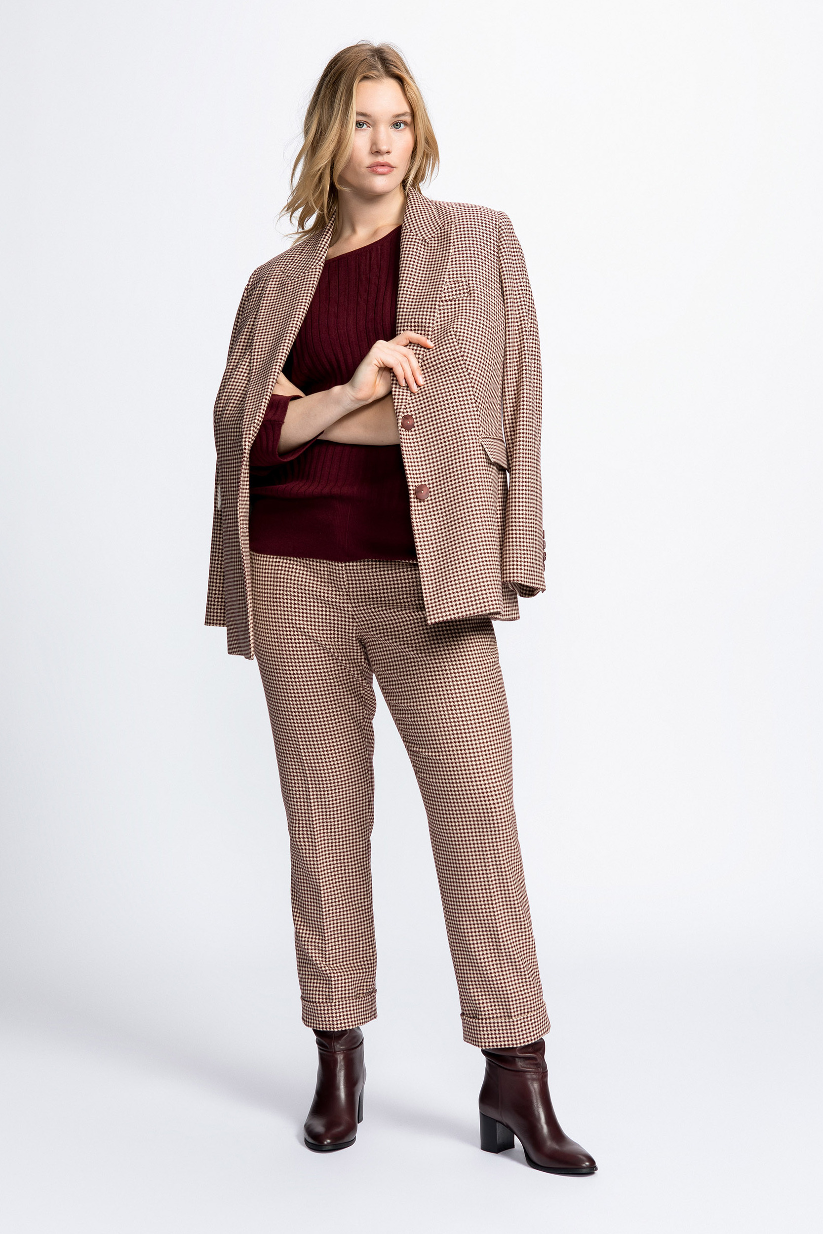 Blazer with houndstooth print