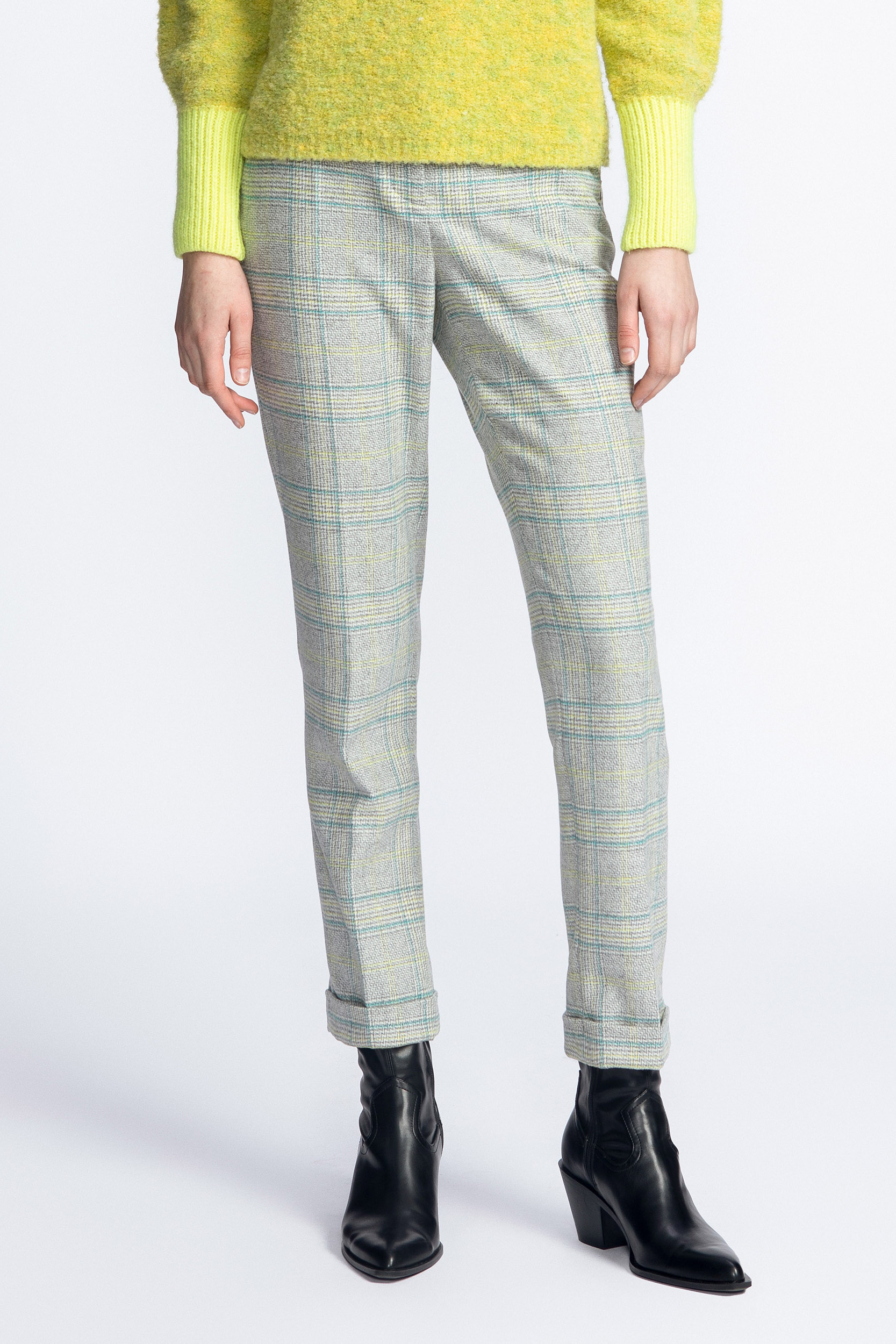 Pantalon à carreaux à jambes étroites