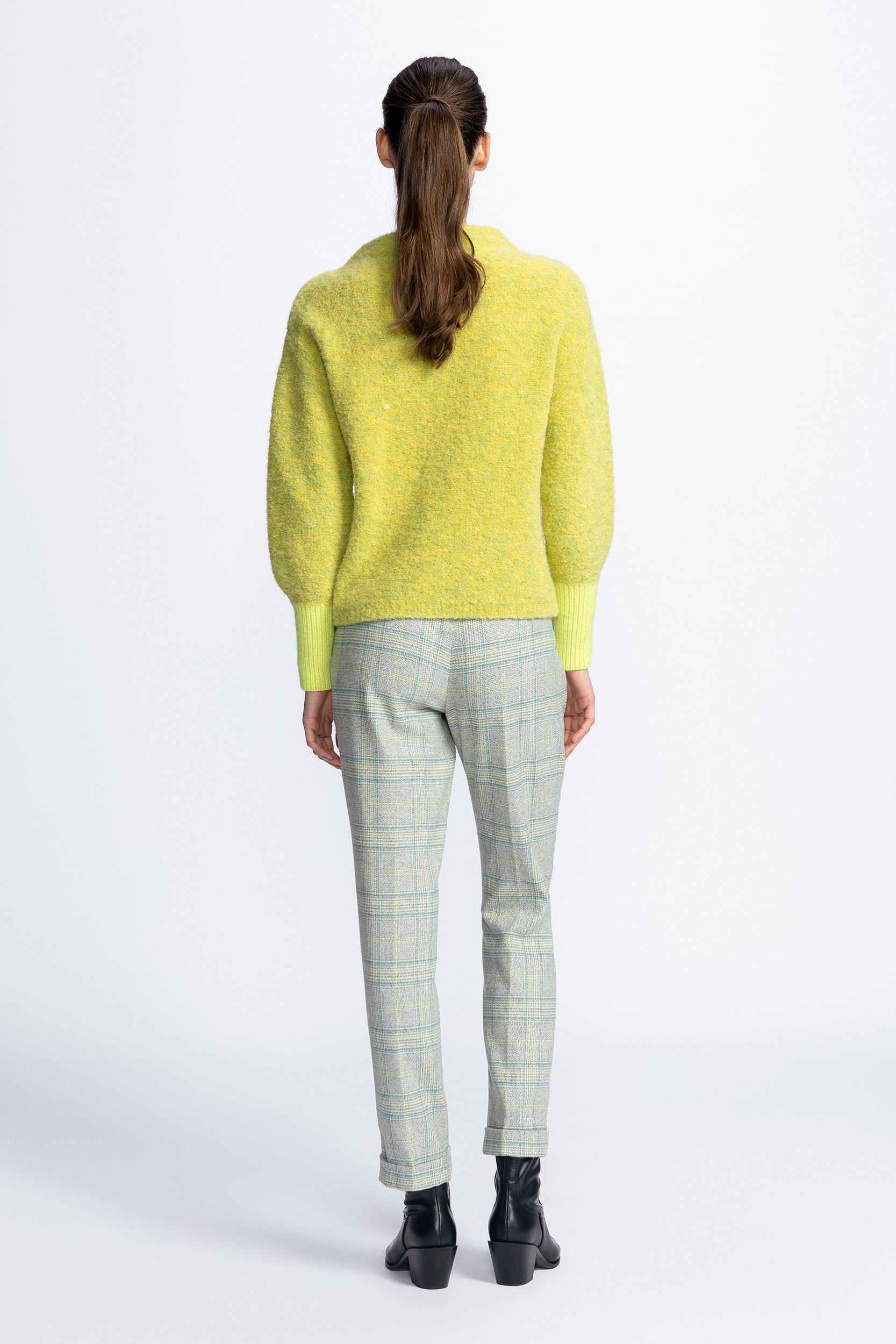 Pantalon à carreaux à jambes étroites