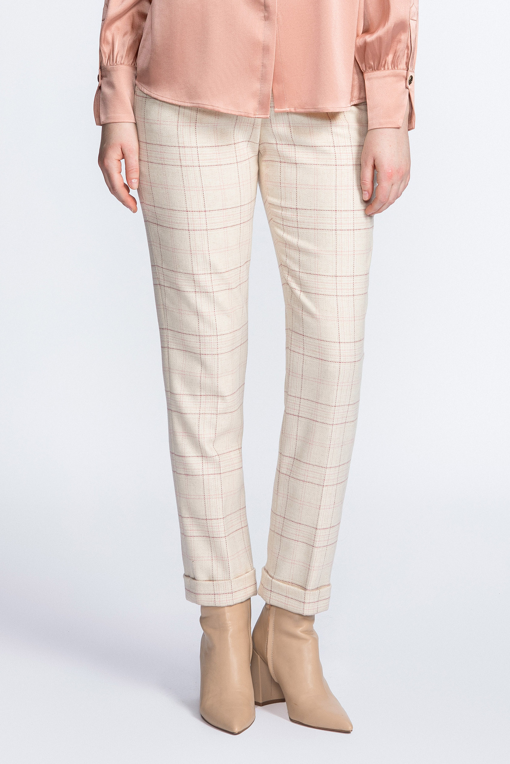 Pantalon à carreaux à jambes étroites