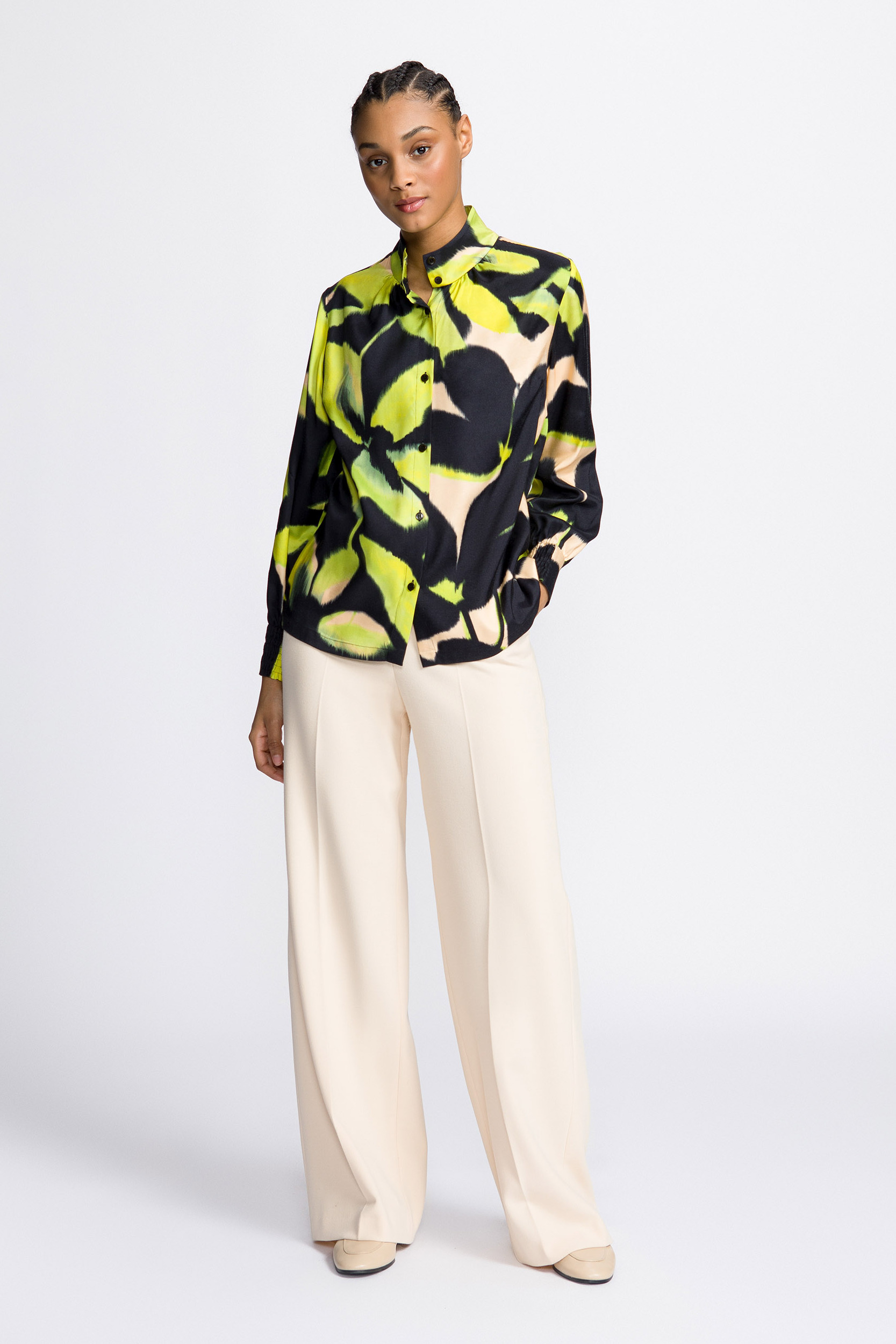 Pantalon en sergé à jambes larges