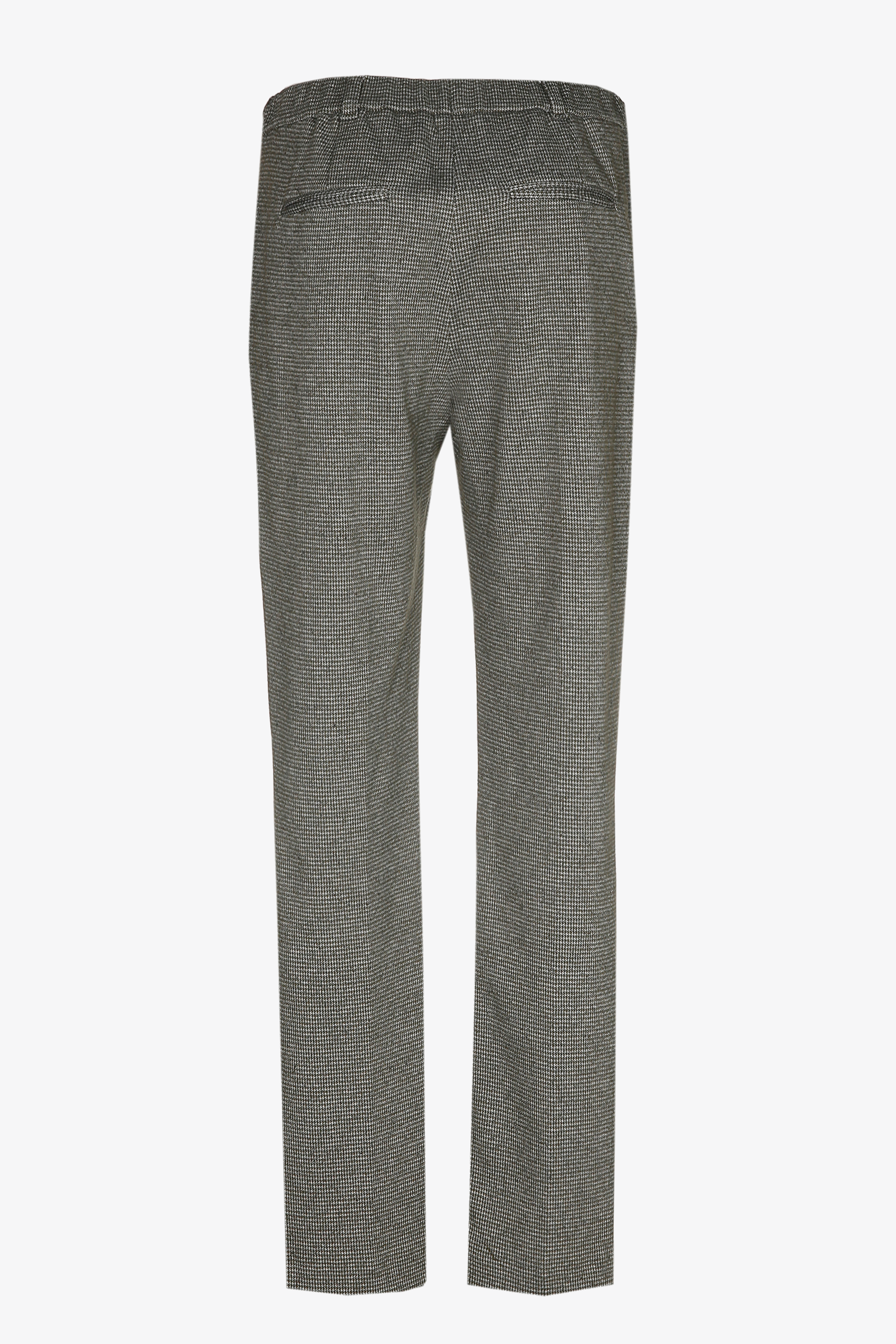 Pleated trousers with houndstooth print