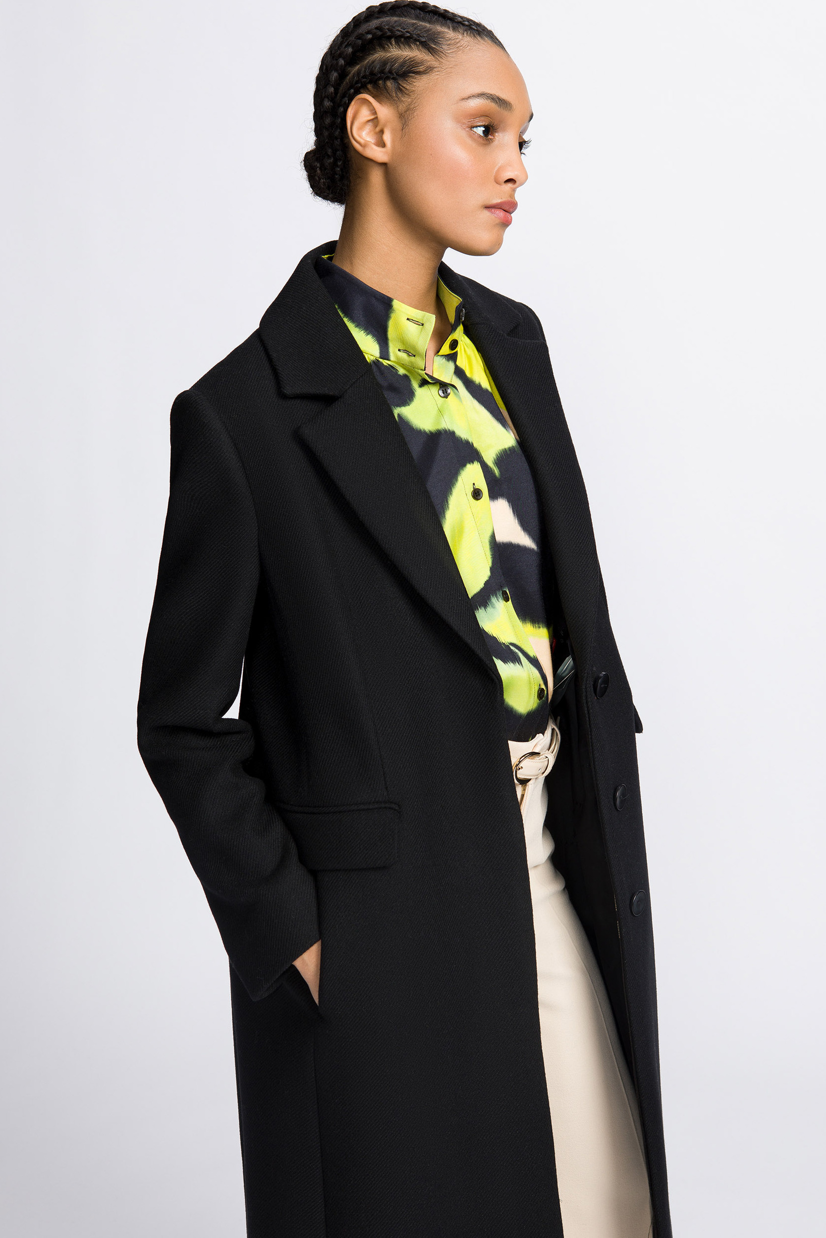 Long smart twill coat