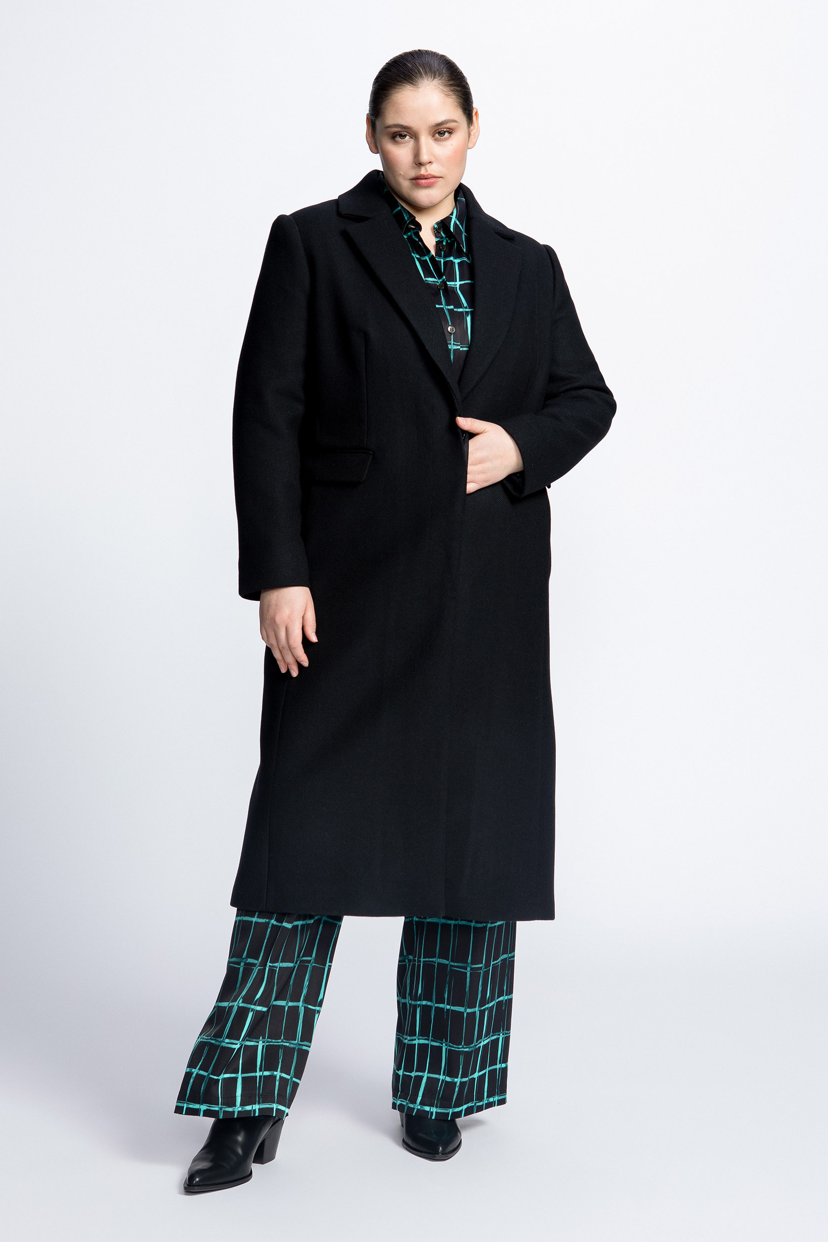 Long smart twill coat