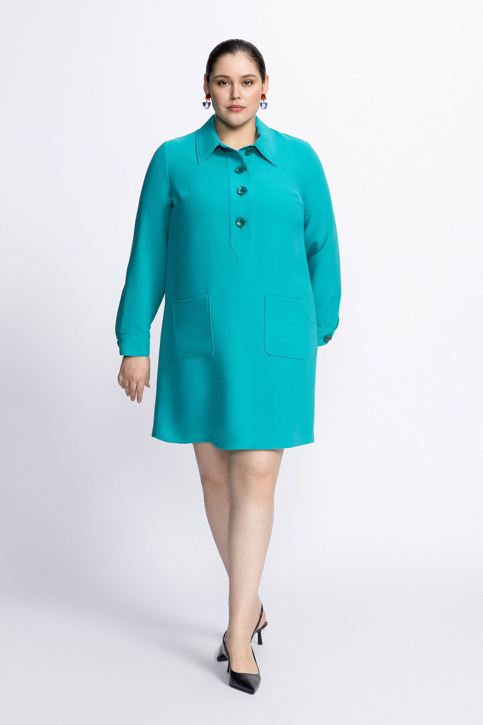 Blusenkleid mit Taschen aus Twill