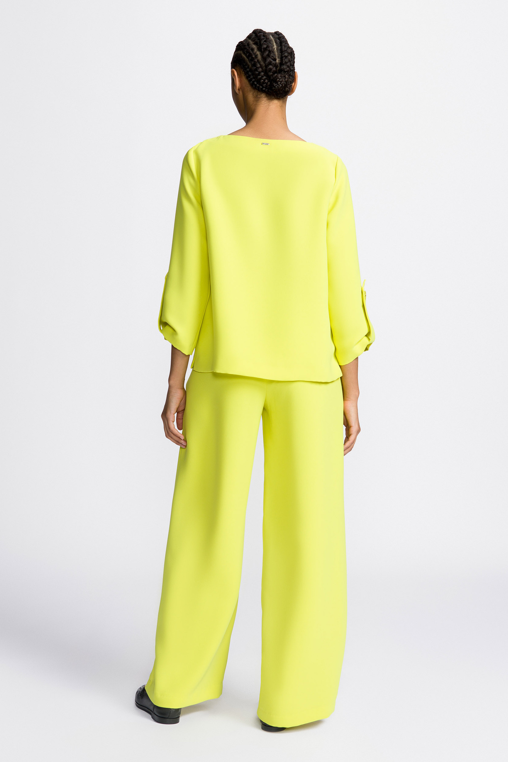 Blouse en sergé à encolure ronde