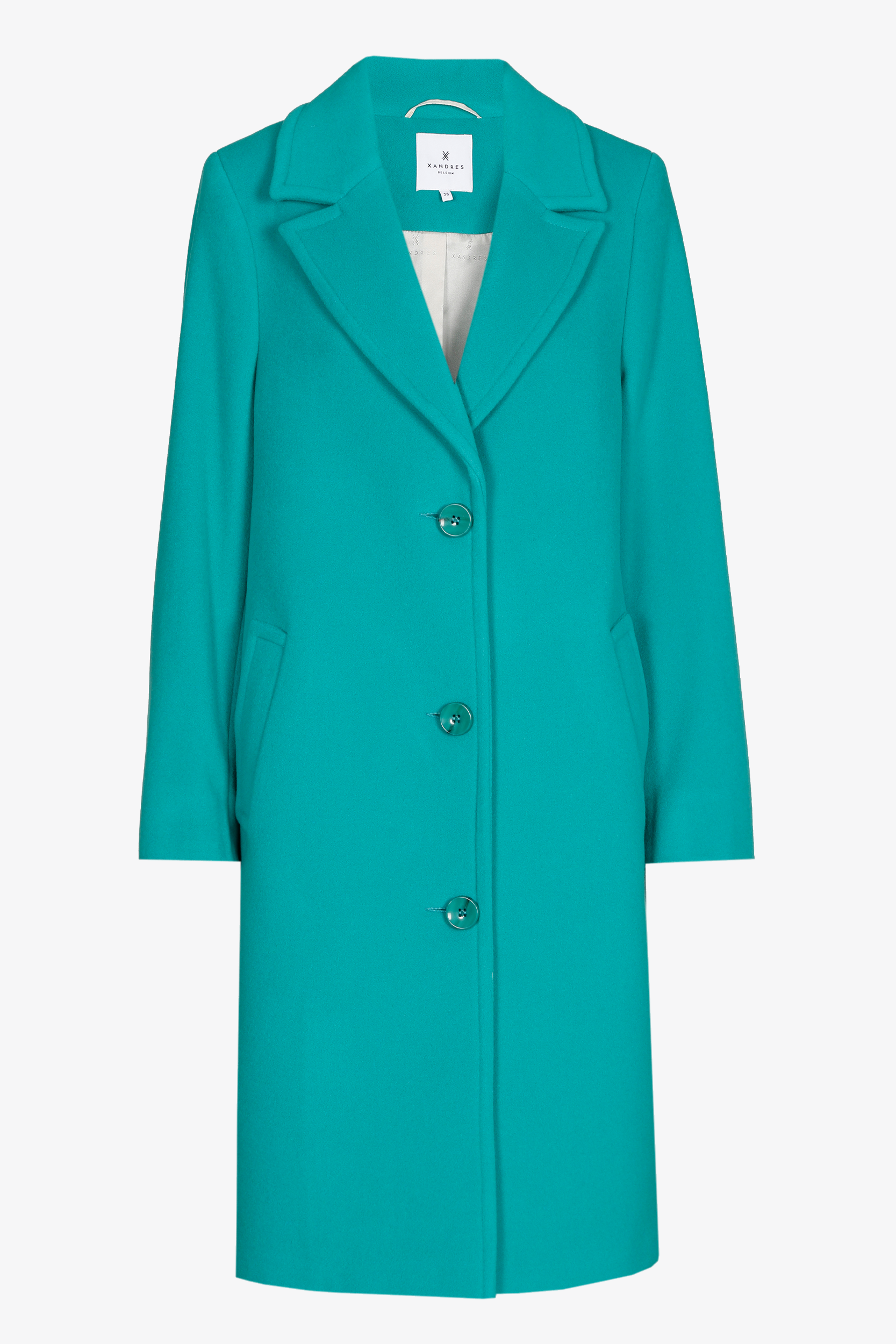 Woollen coat with lapel collar