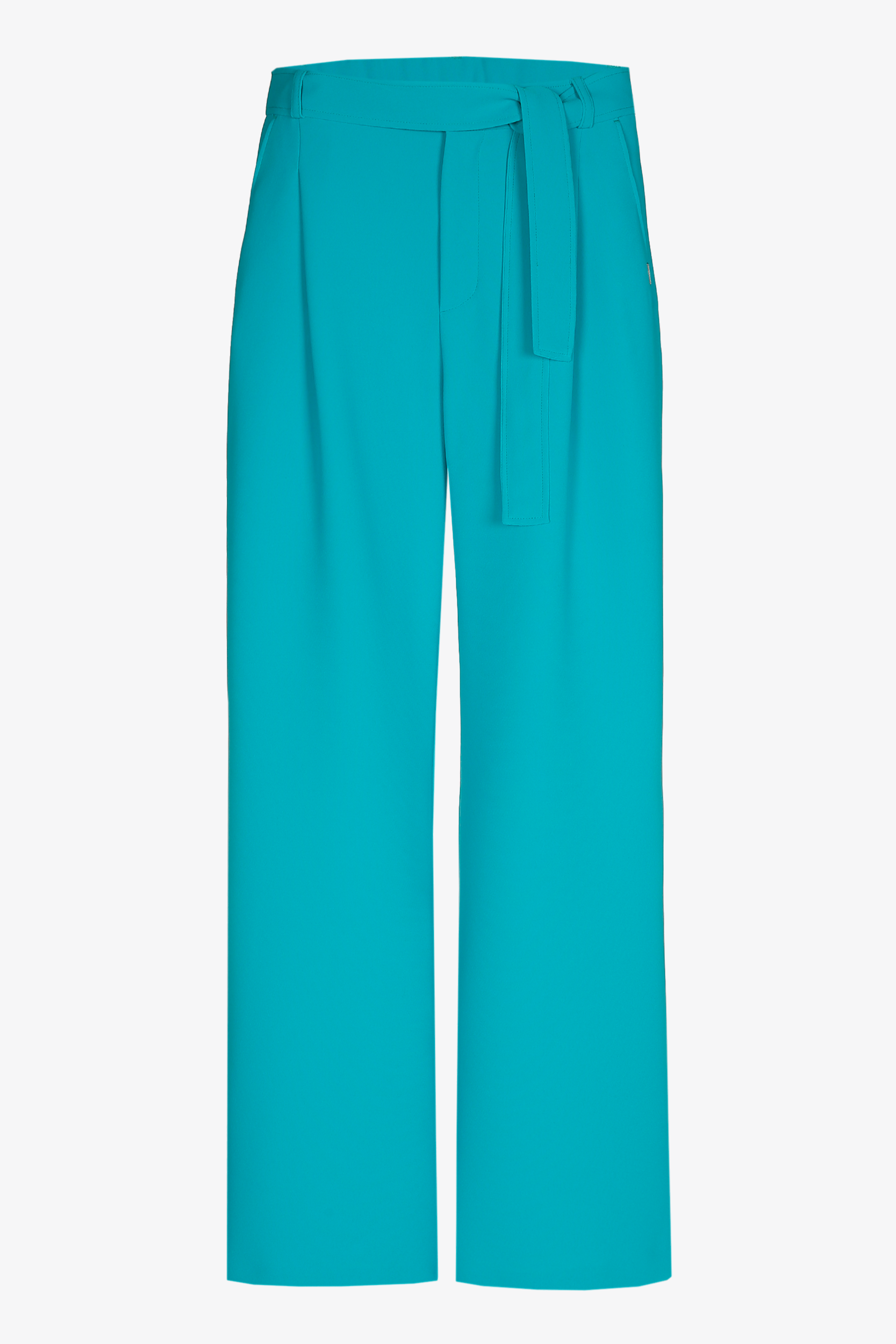 Twillhose mit Stoffgürtel in der Taille
