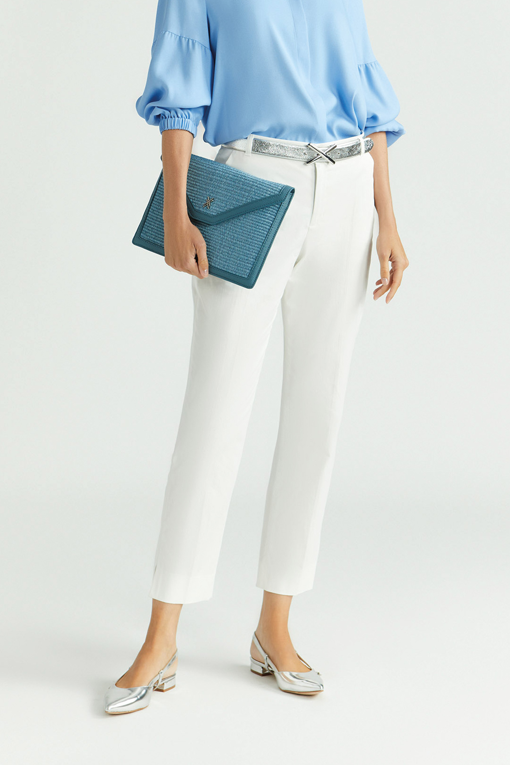 Cotton trousers with narrow legs