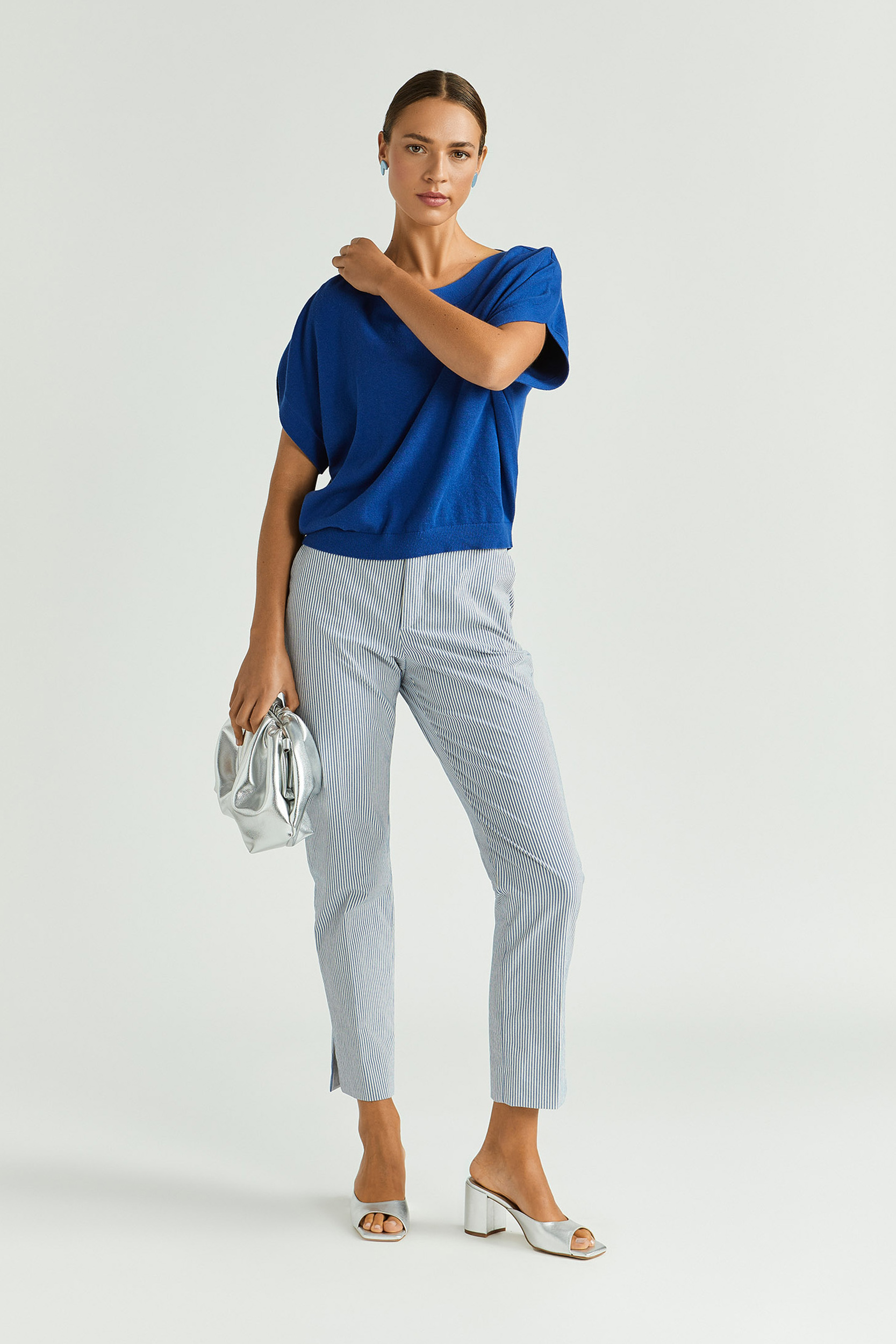 Smalle gestreepte broek
