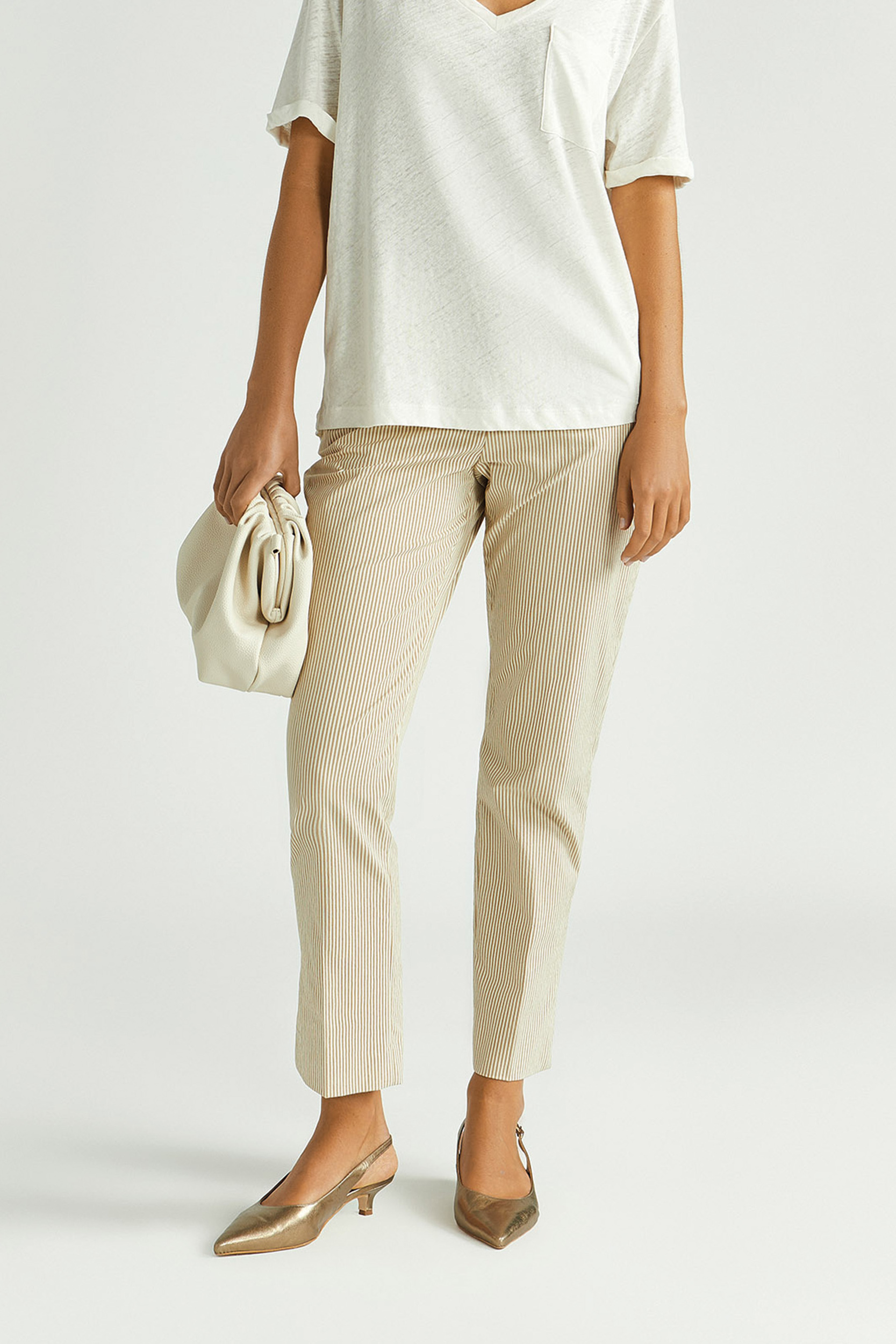 Smalle gestreepte broek