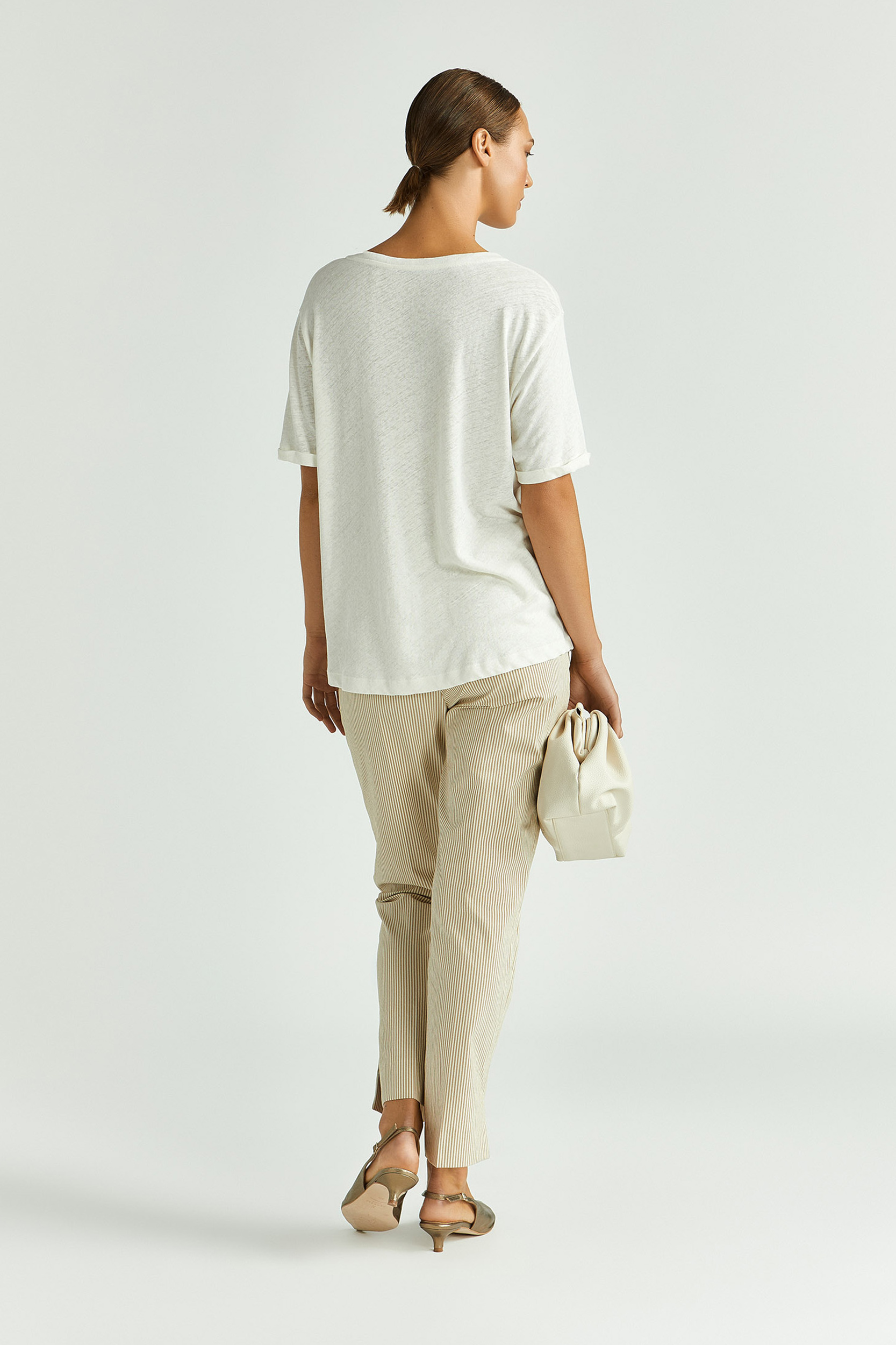 Smalle gestreepte broek