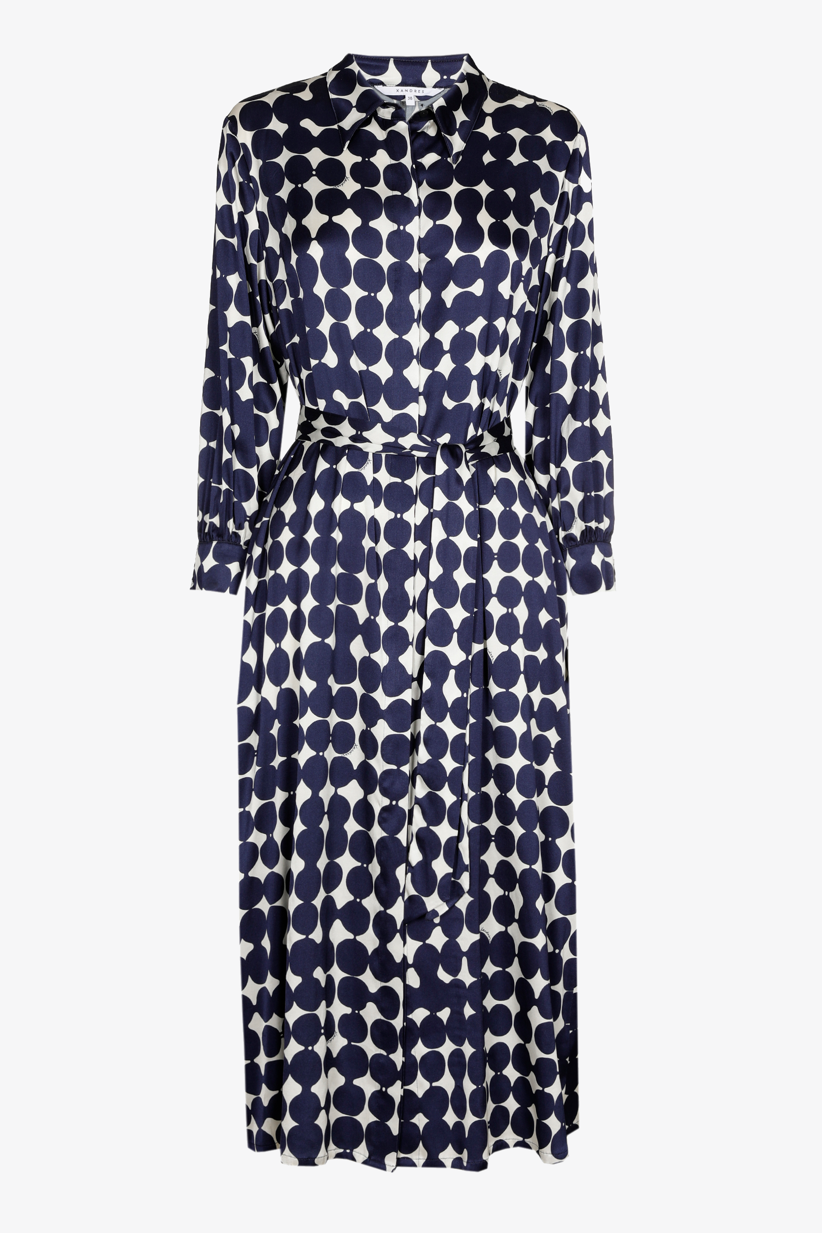 Shirt dress with in-house dot print