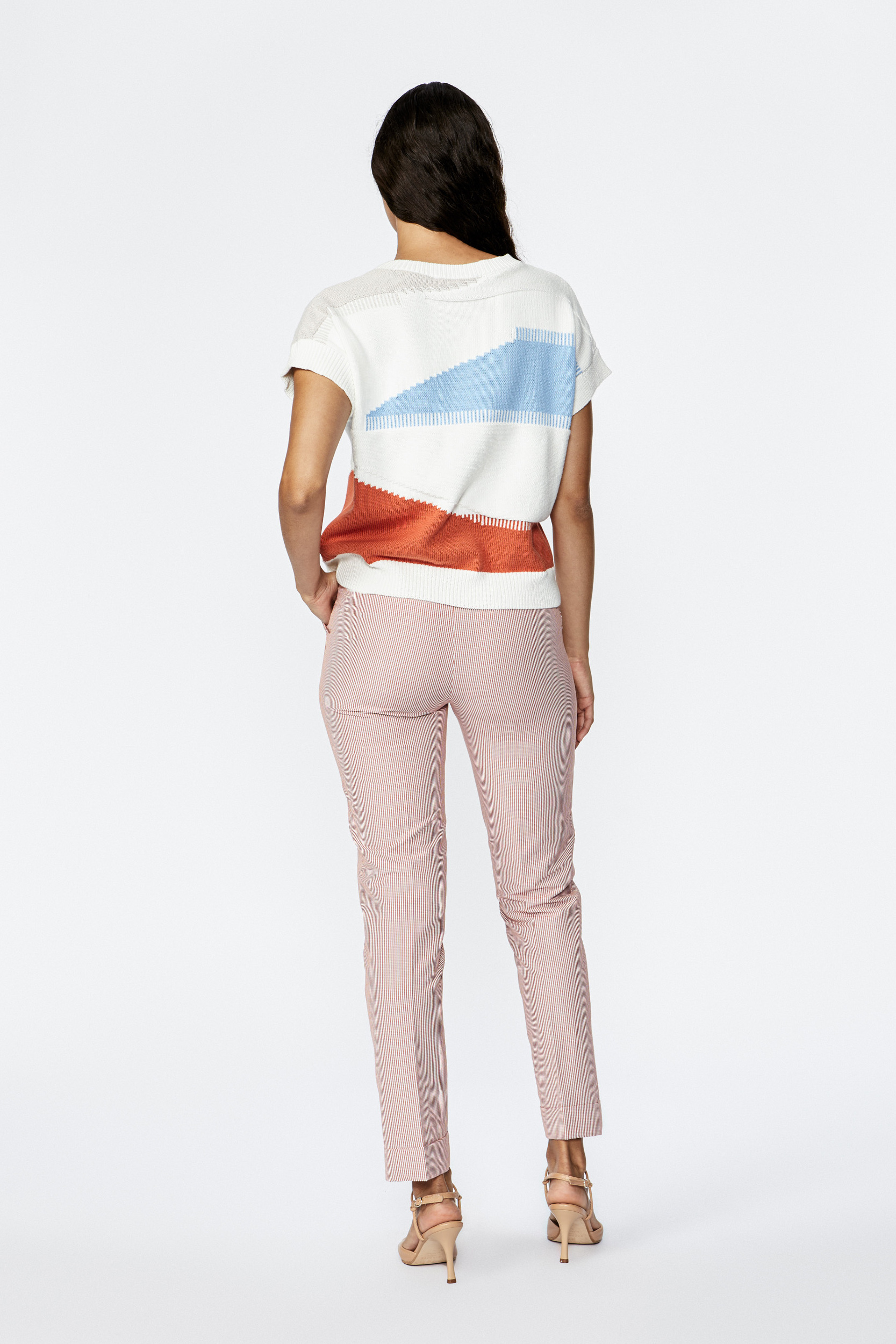Pantalon à carreaux multicolore