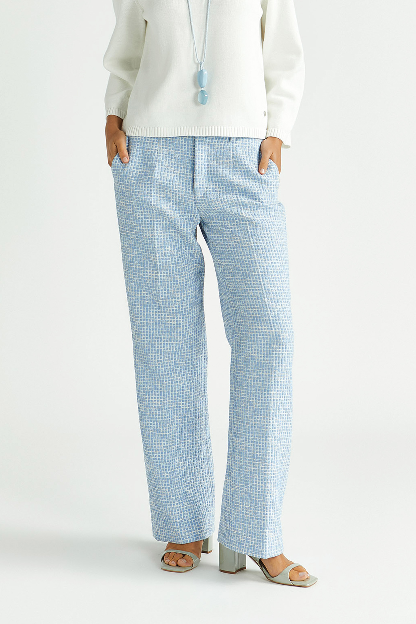 Pantalon en seersucker structuré