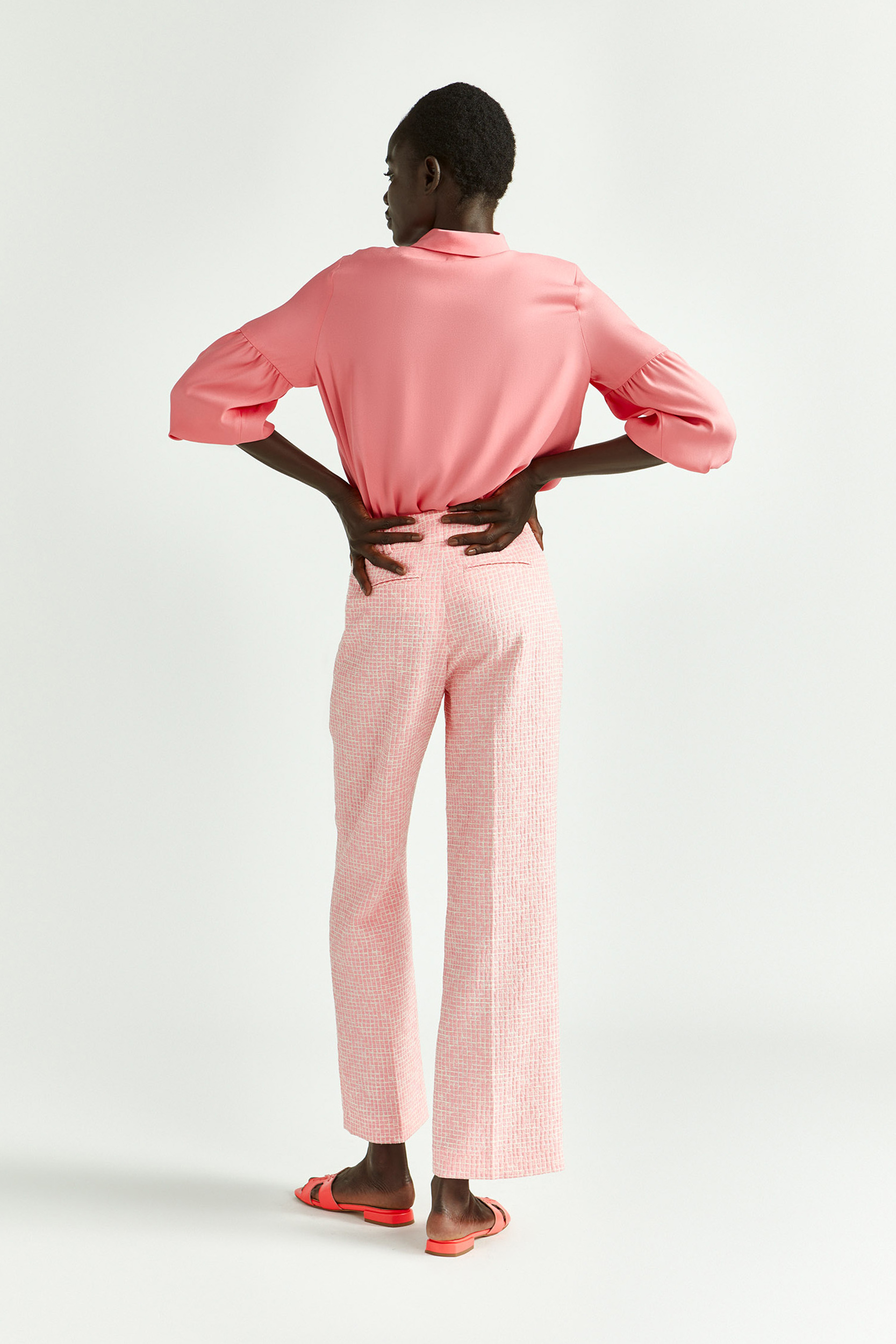 Seersucker broek met structuur