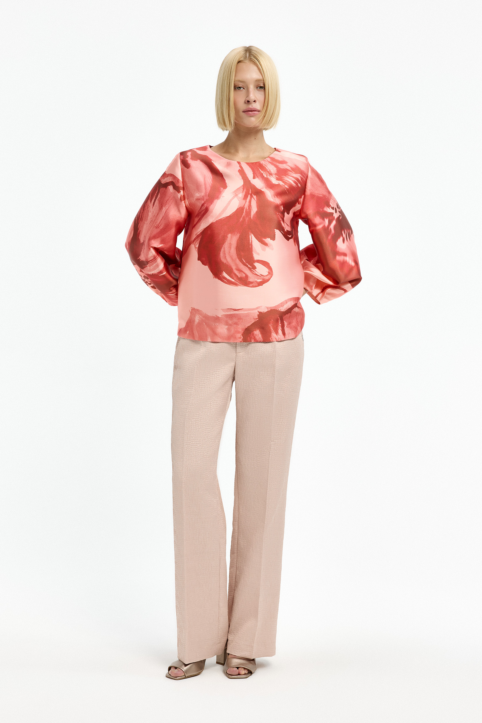 Jacquard trousers with subtle lurex
