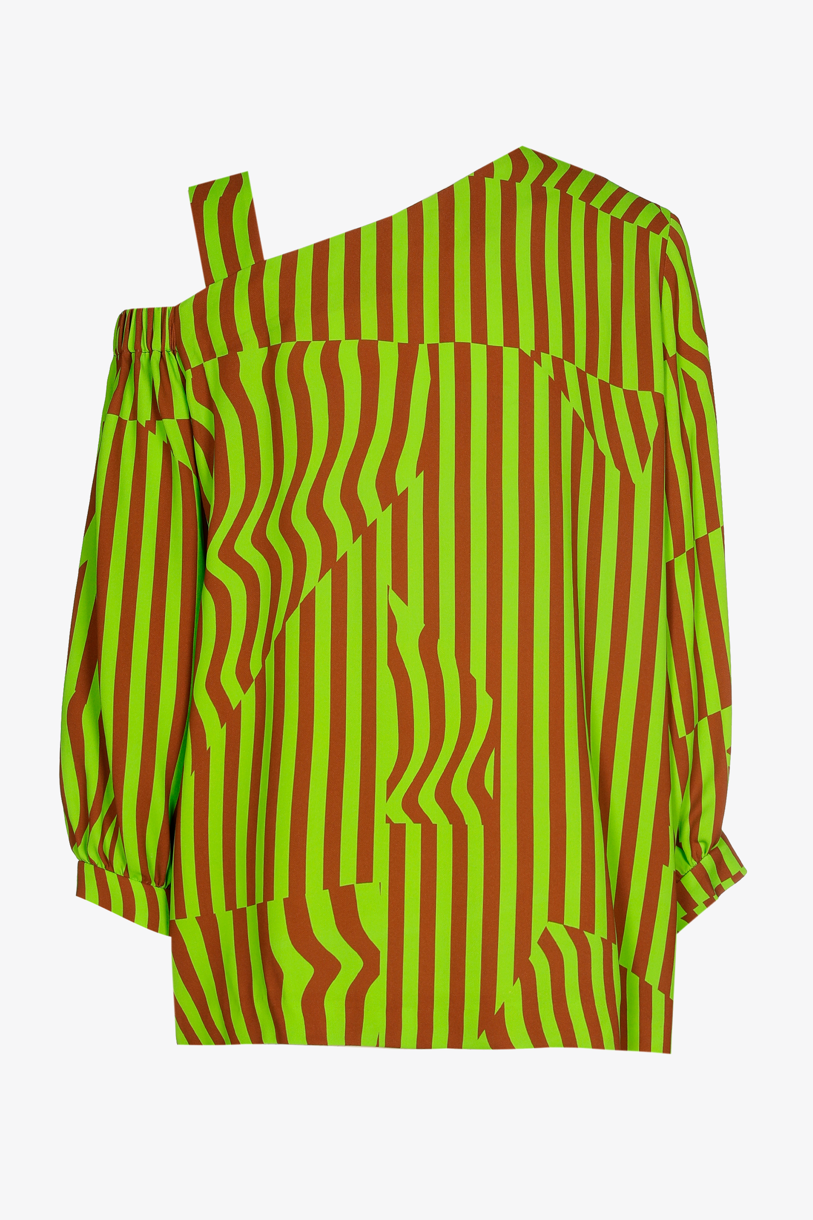 Asymmetric blouse with print