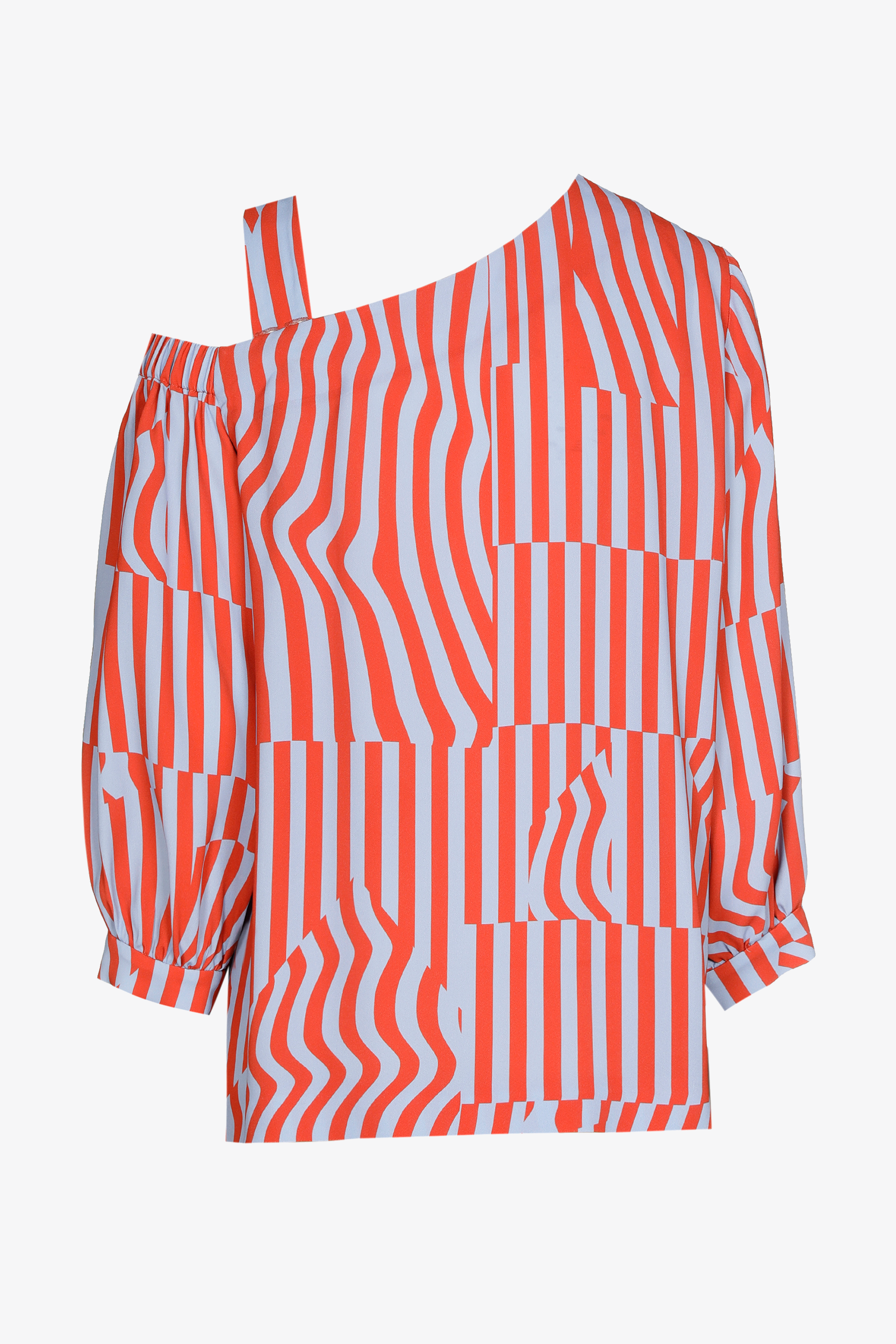 Asymmetrische blouse met print