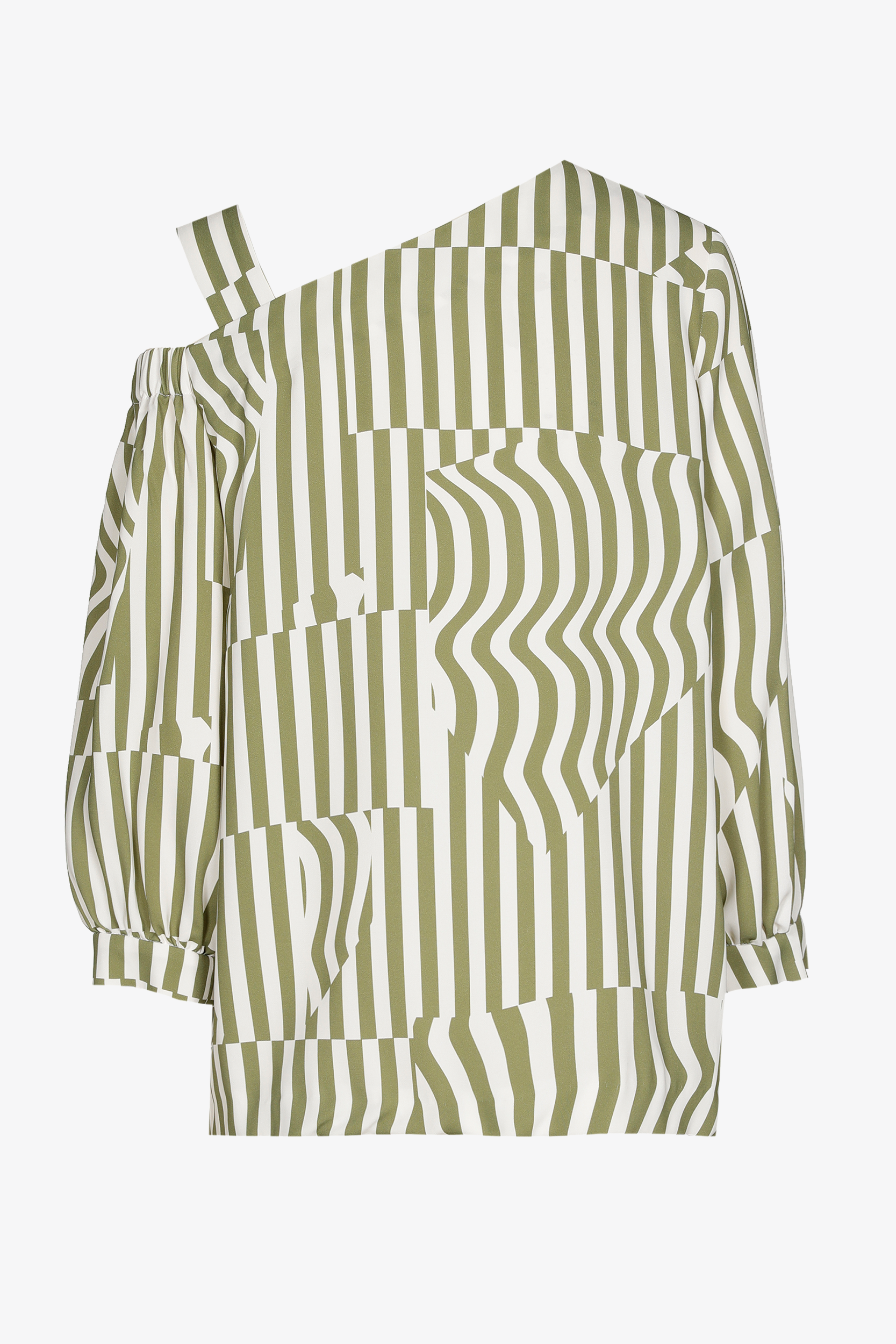 Asymmetrische blouse met print