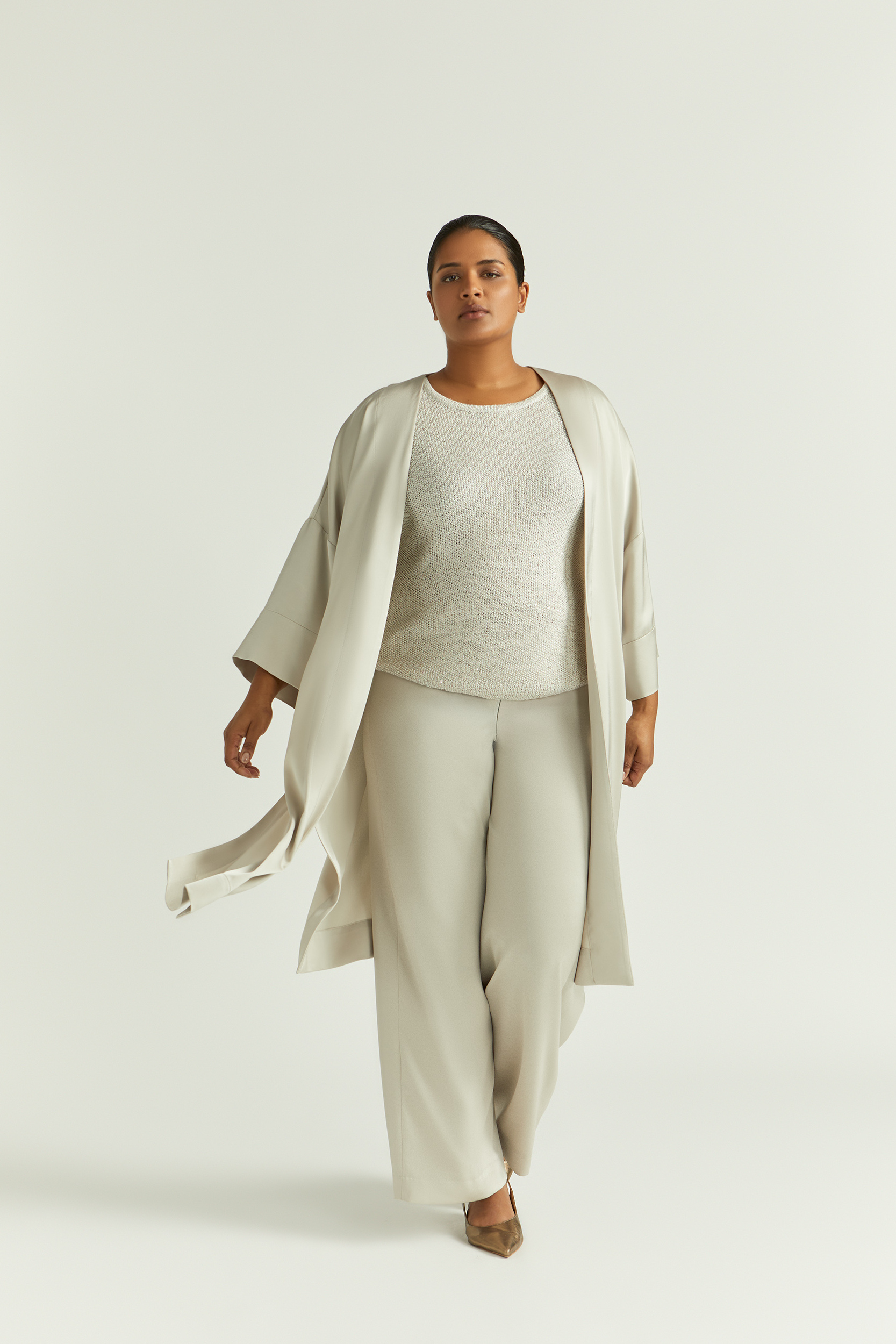 Kimono en tissu brillant