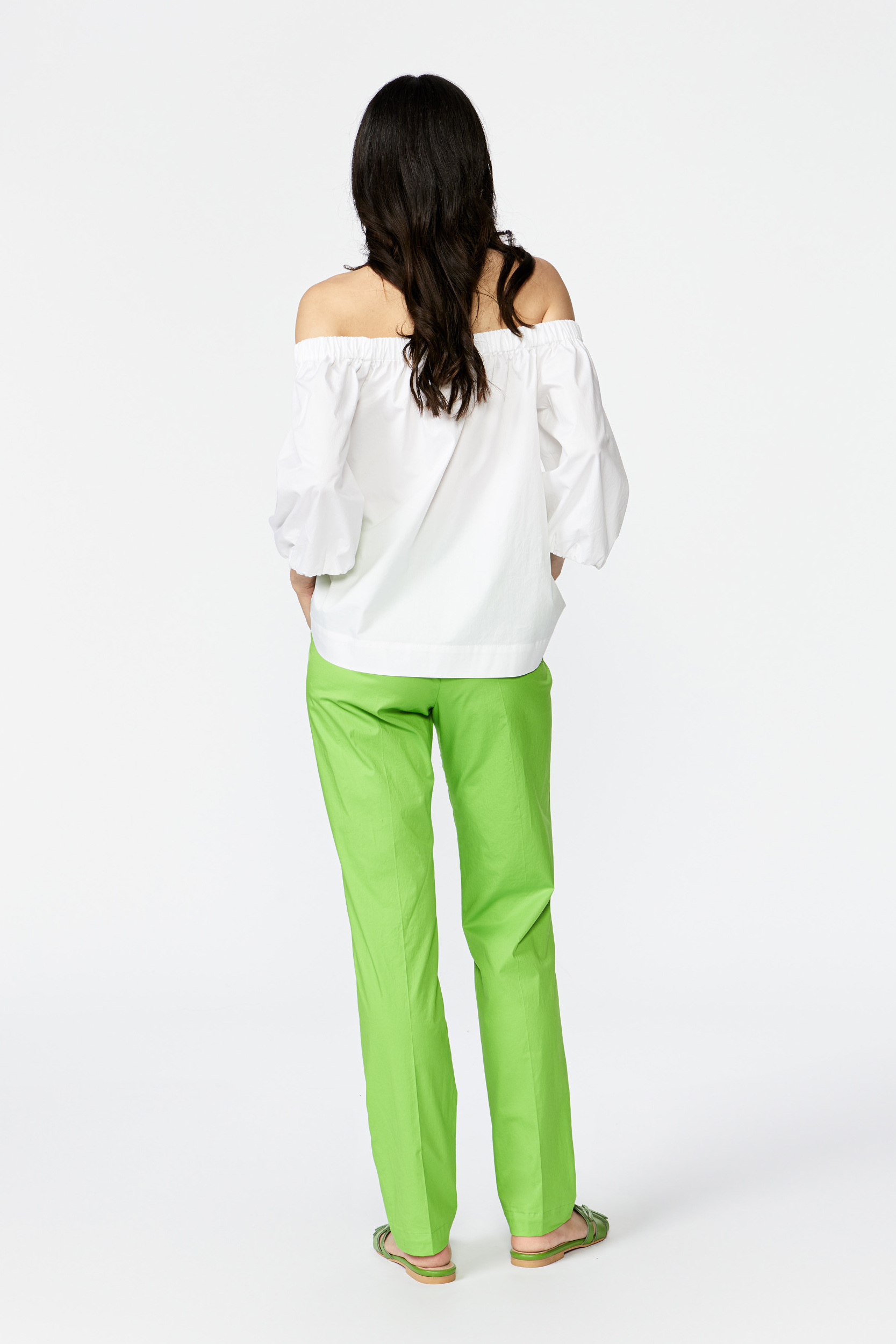 Glanzende chino broek