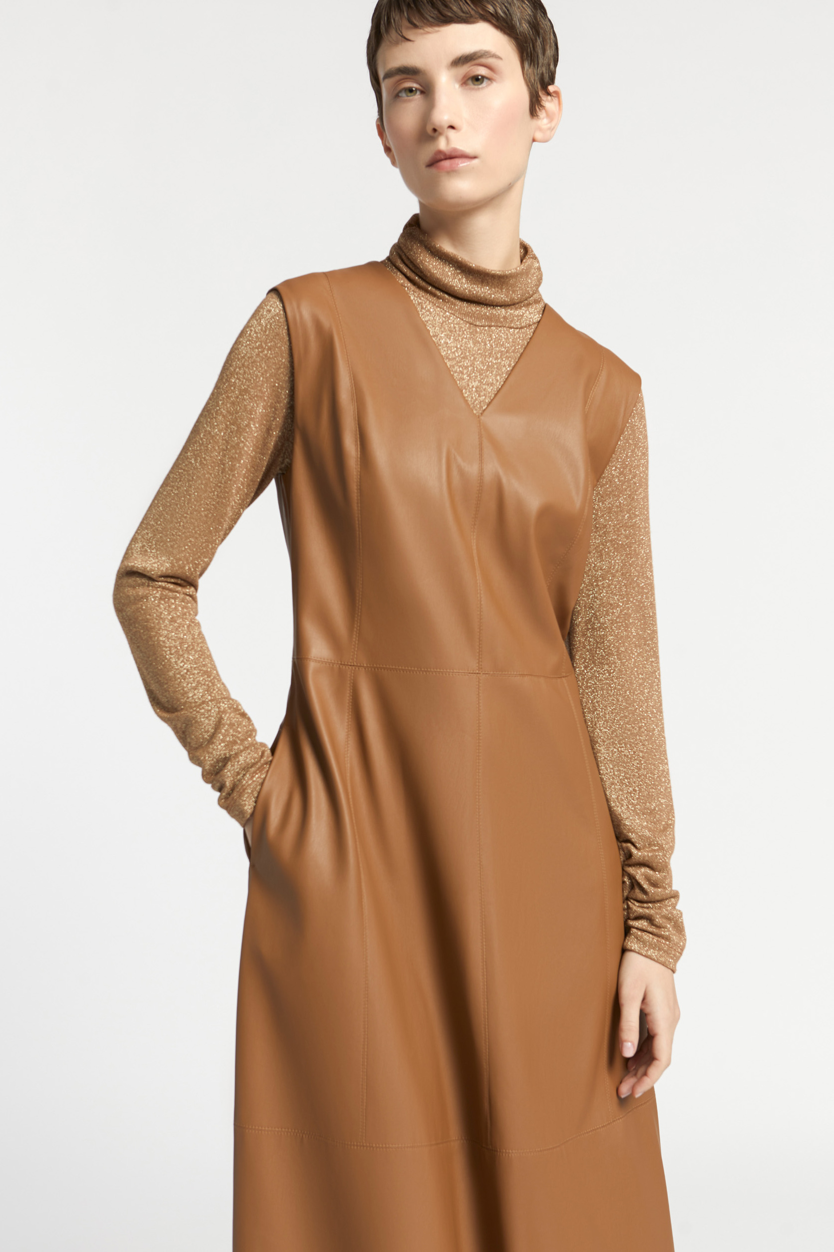 Faux lederen jurk