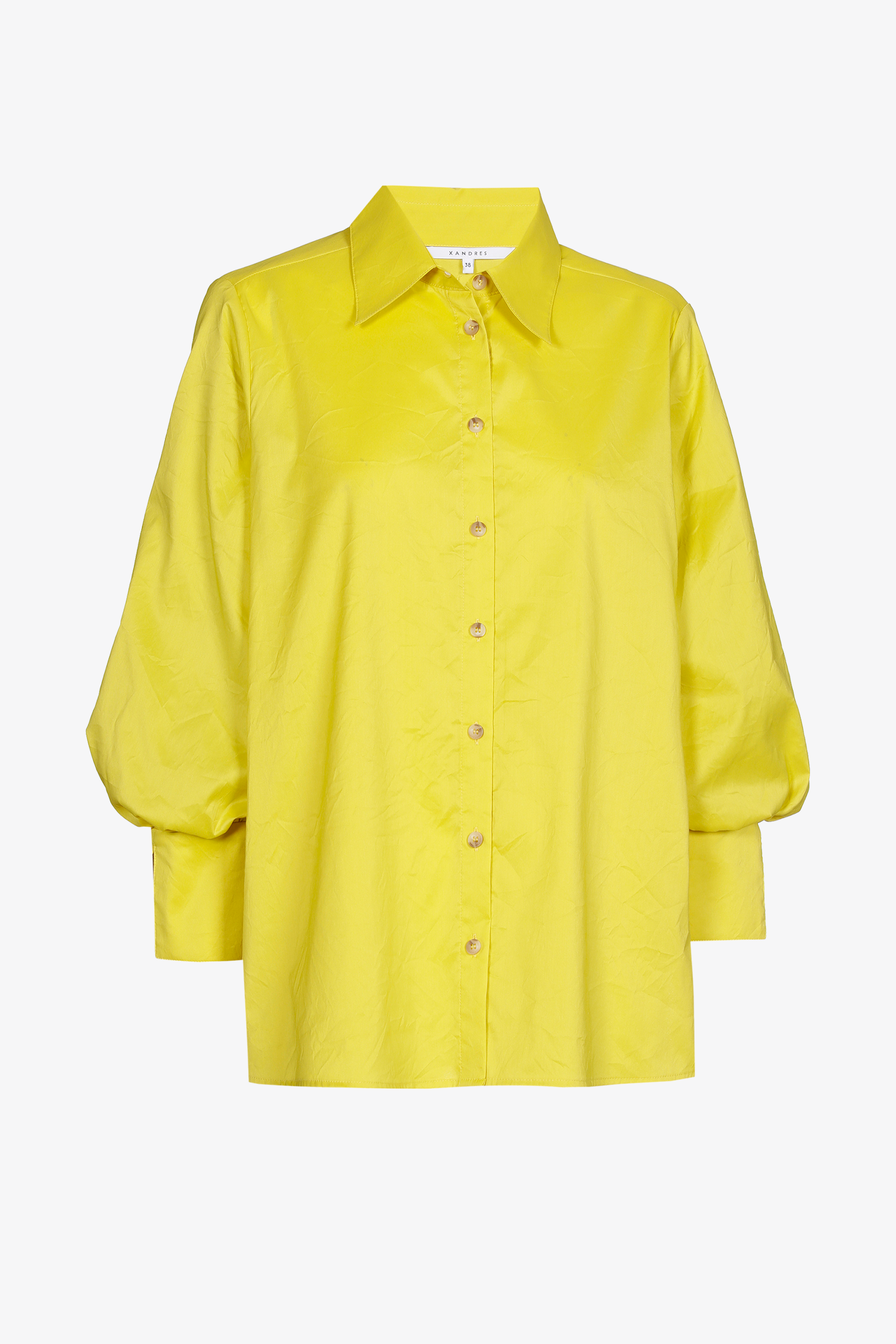 Hemdblouse van krinkelstof
