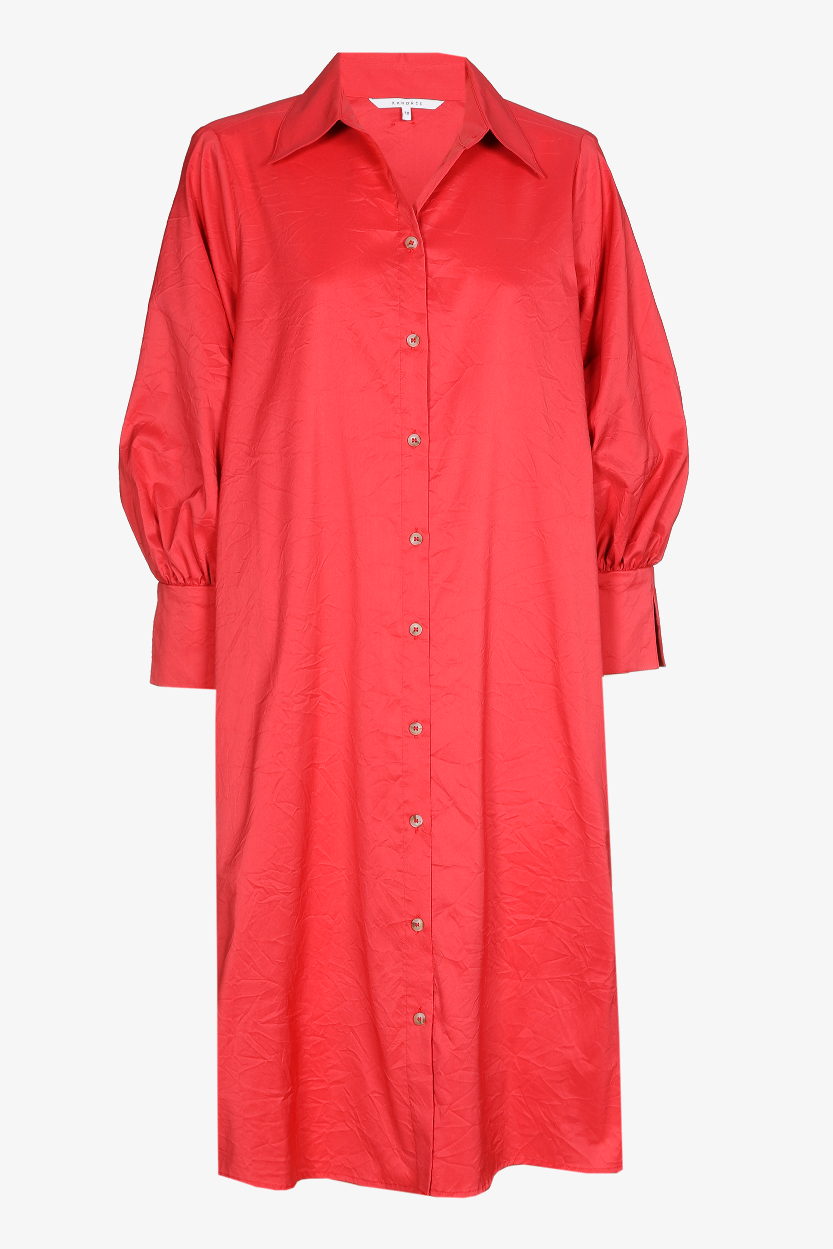 Robe-chemise en tissu froissé