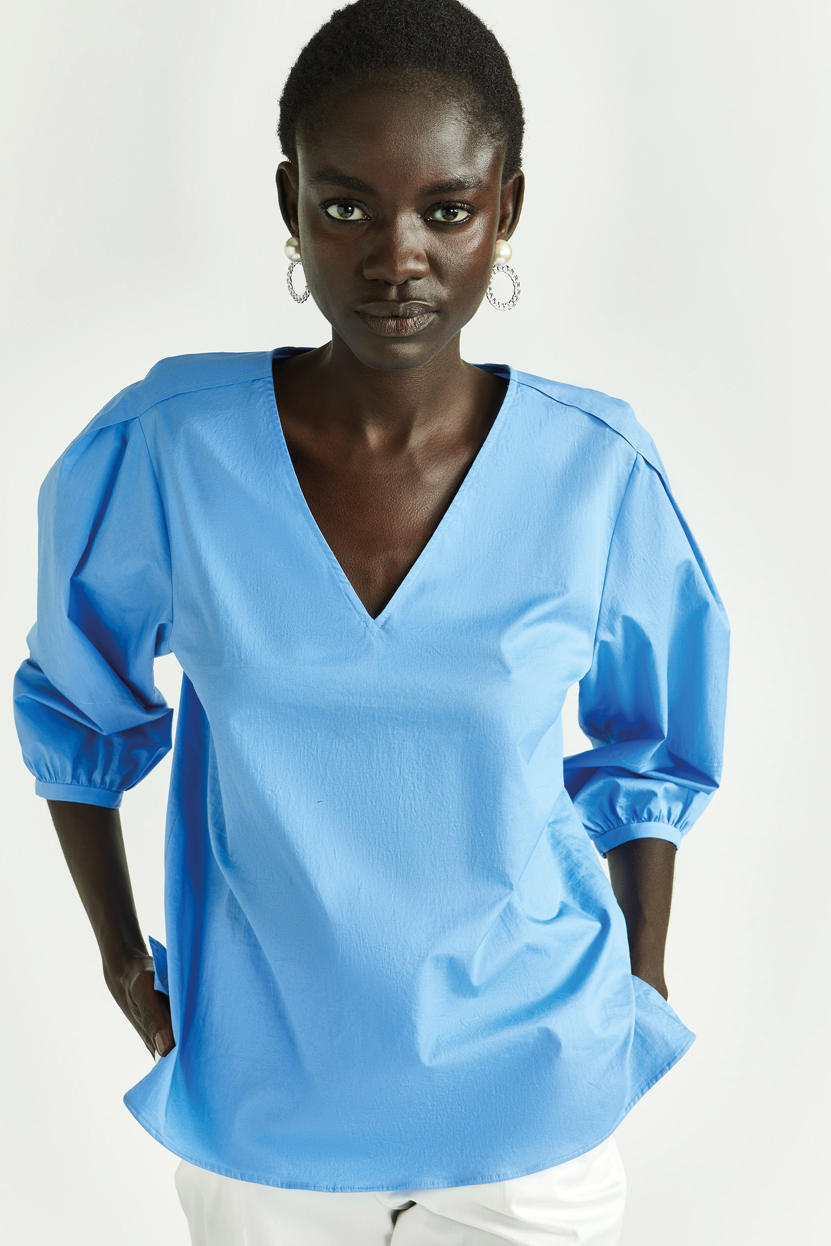 Blouse met pofmouwen