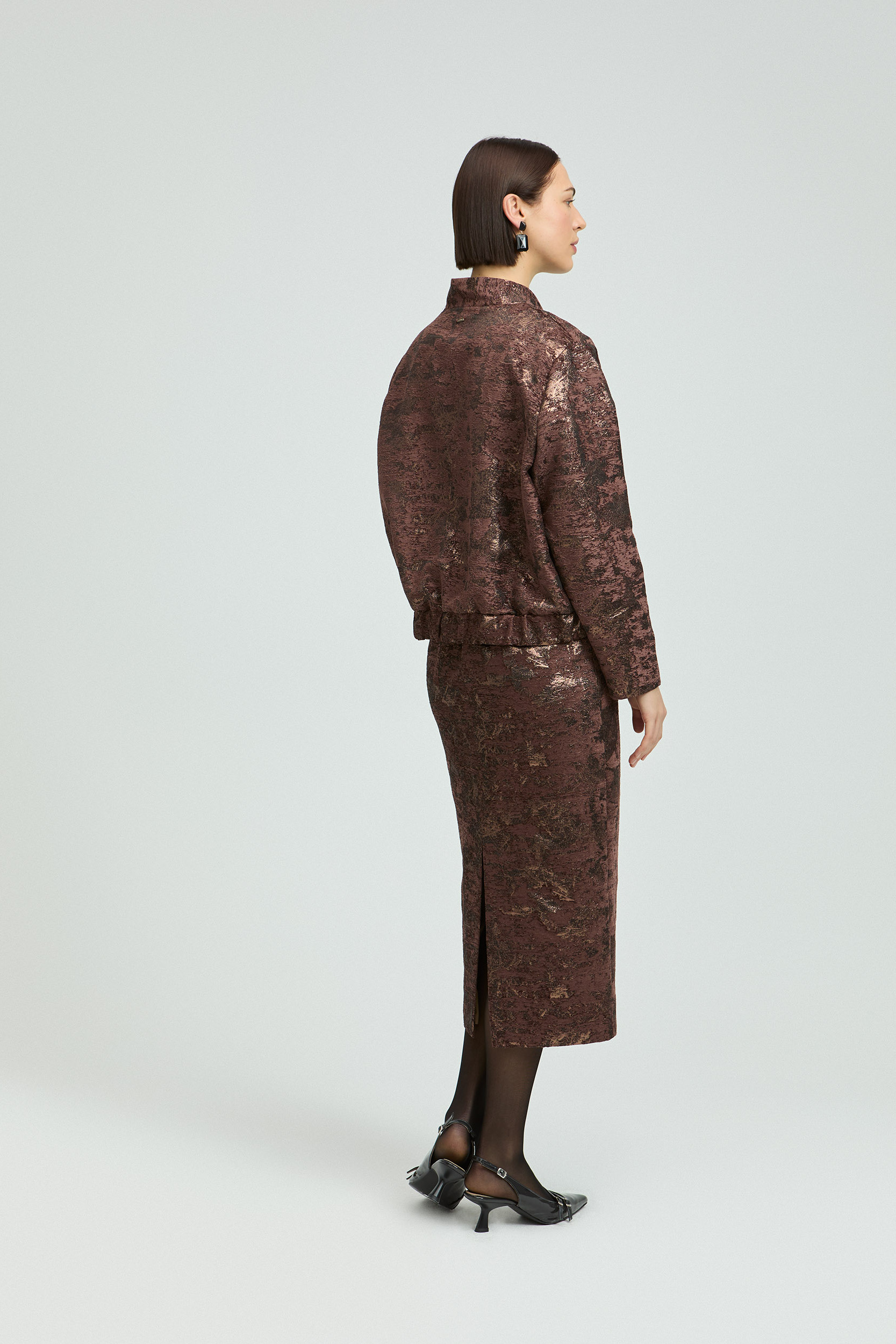 Kokerrok met jacquard motief